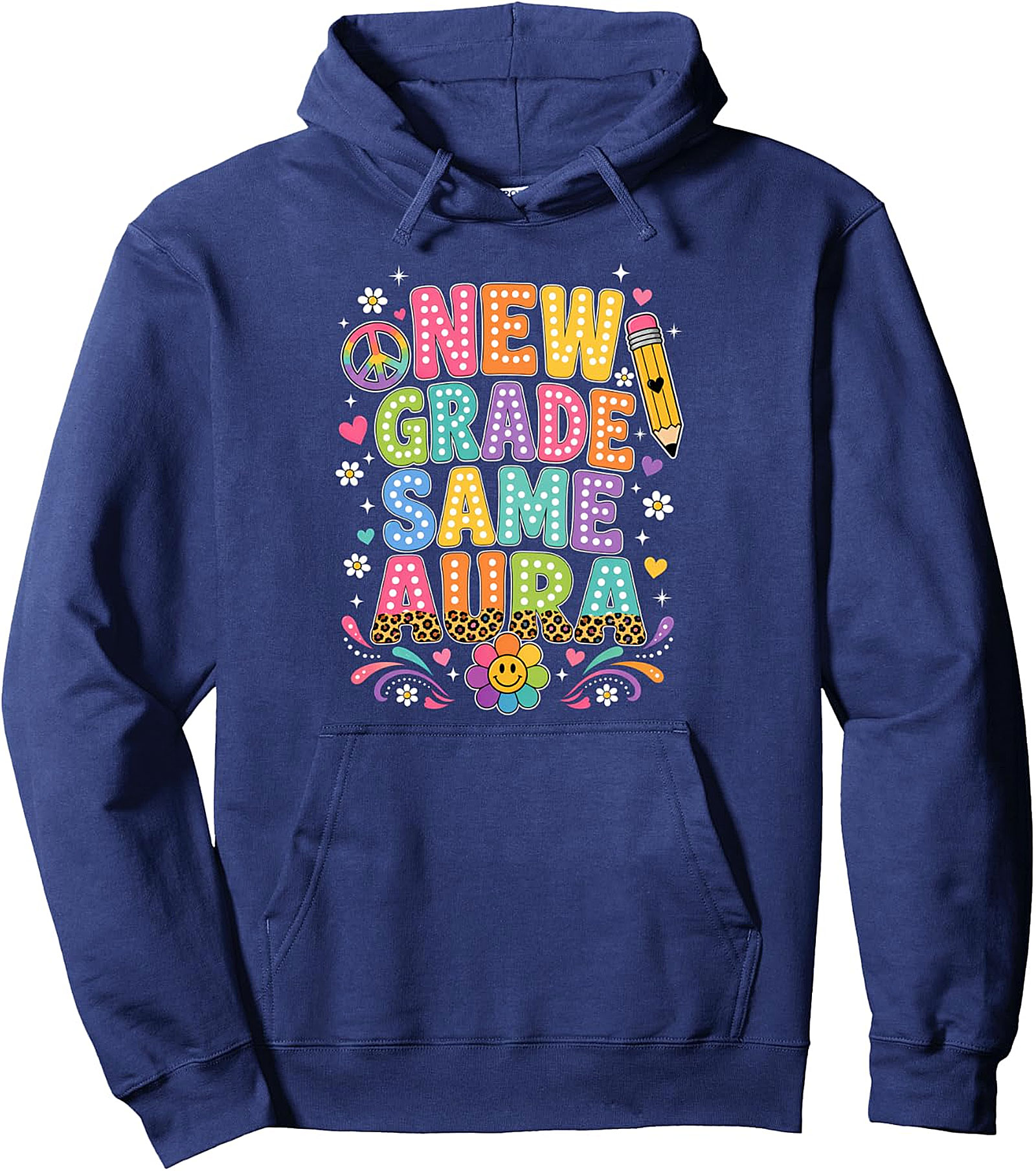 New Grade Same Aura Pullover Hoodie | Back To School Vibes
