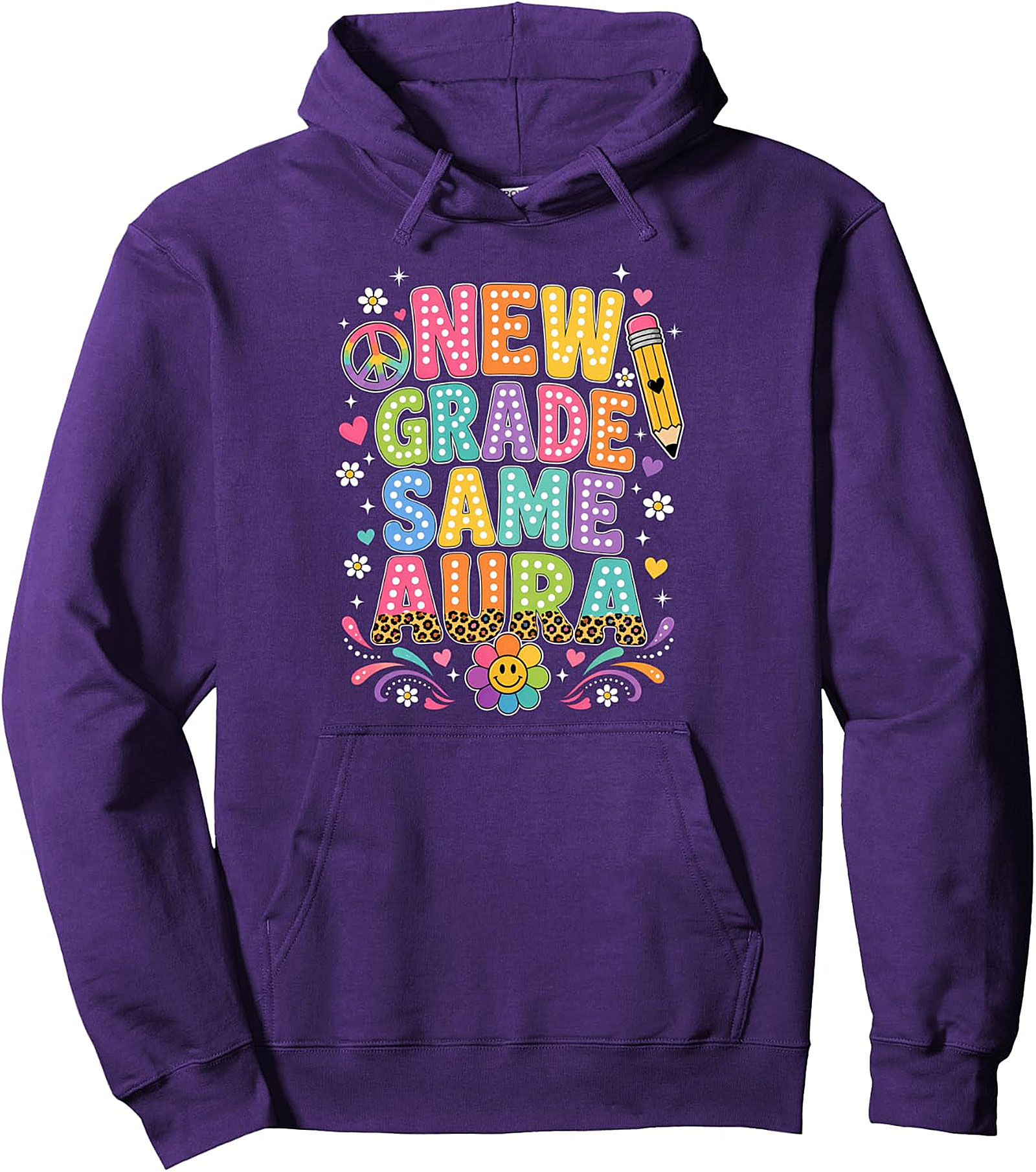 New Grade Same Aura Pullover Hoodie | Back To School Vibes
