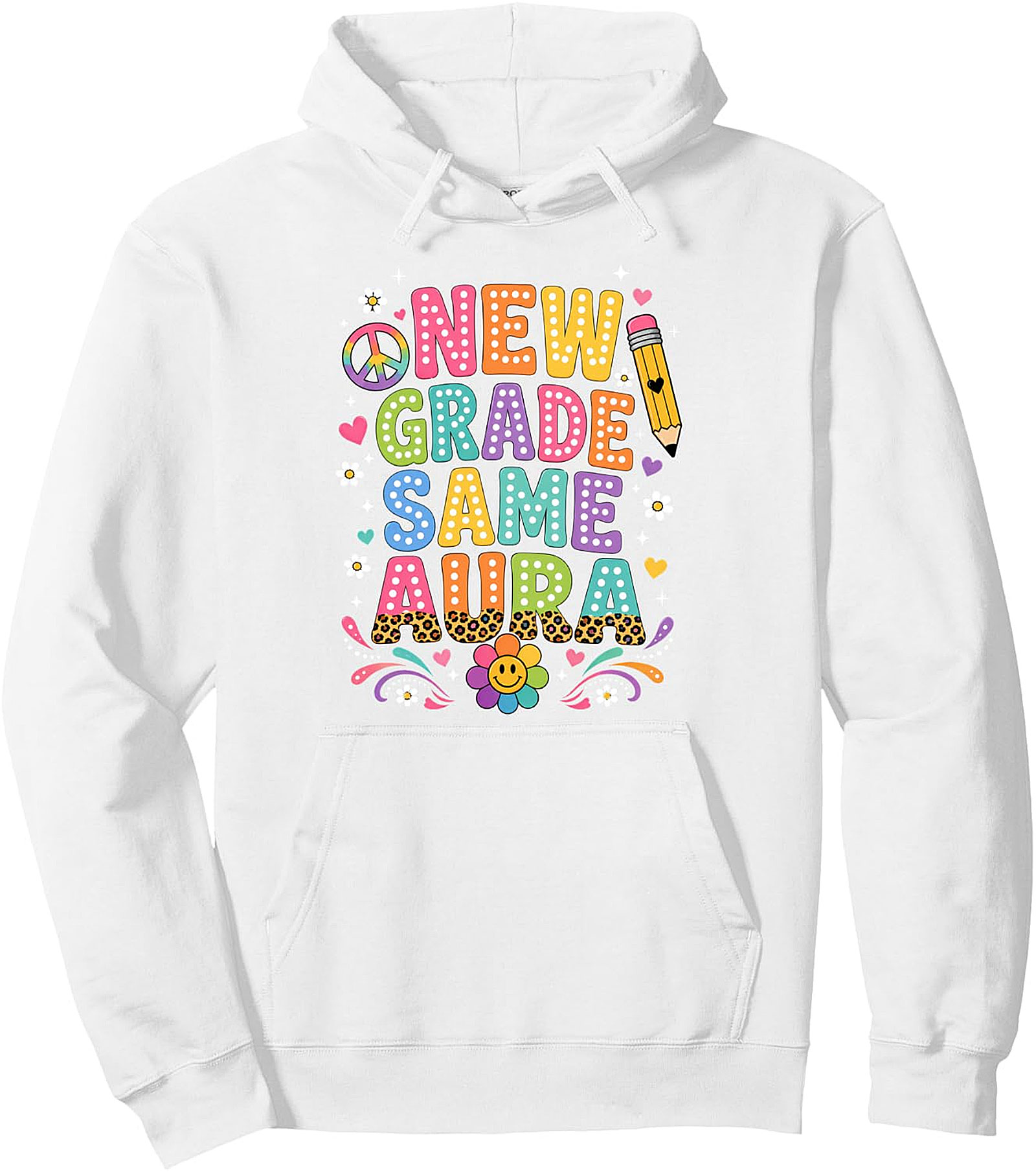 New Grade Same Aura Pullover Hoodie | Back To School Vibes