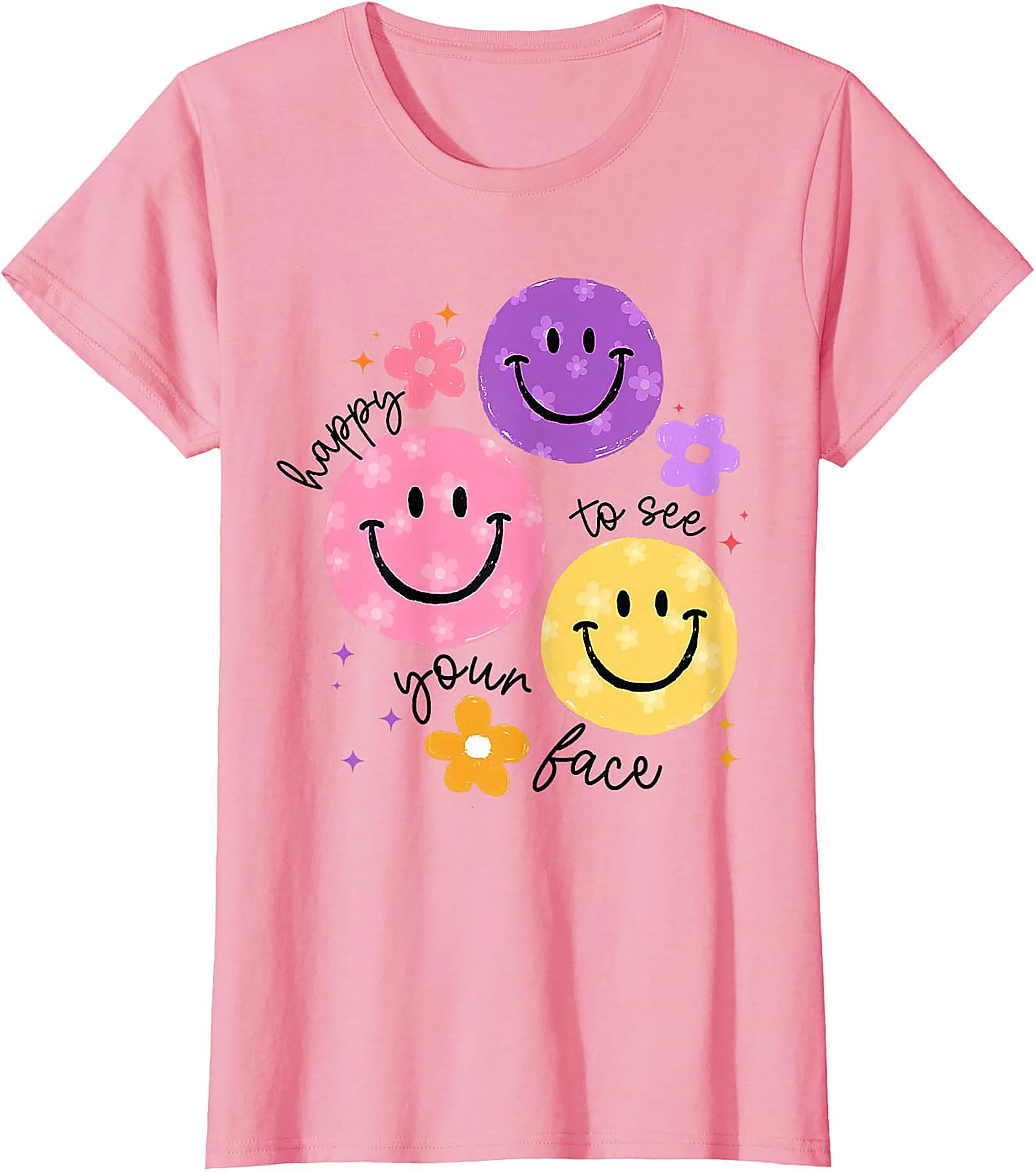 Happy To See Your Face Teacher T-Shirt | Funny Smile Tee