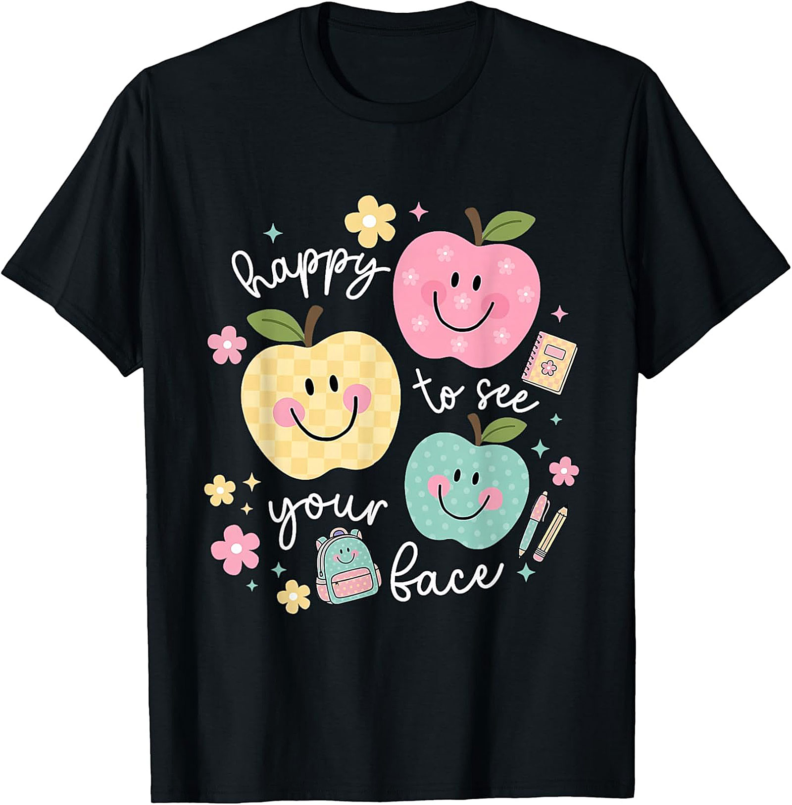 Happy to See Your Face Teacher T-Shirt | Back to School Tee