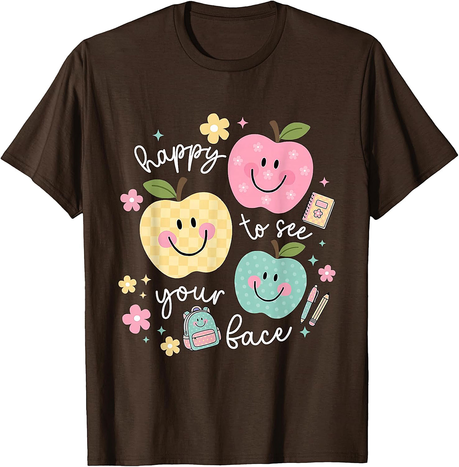 Happy to See Your Face Teacher T-Shirt | Back to School Tee