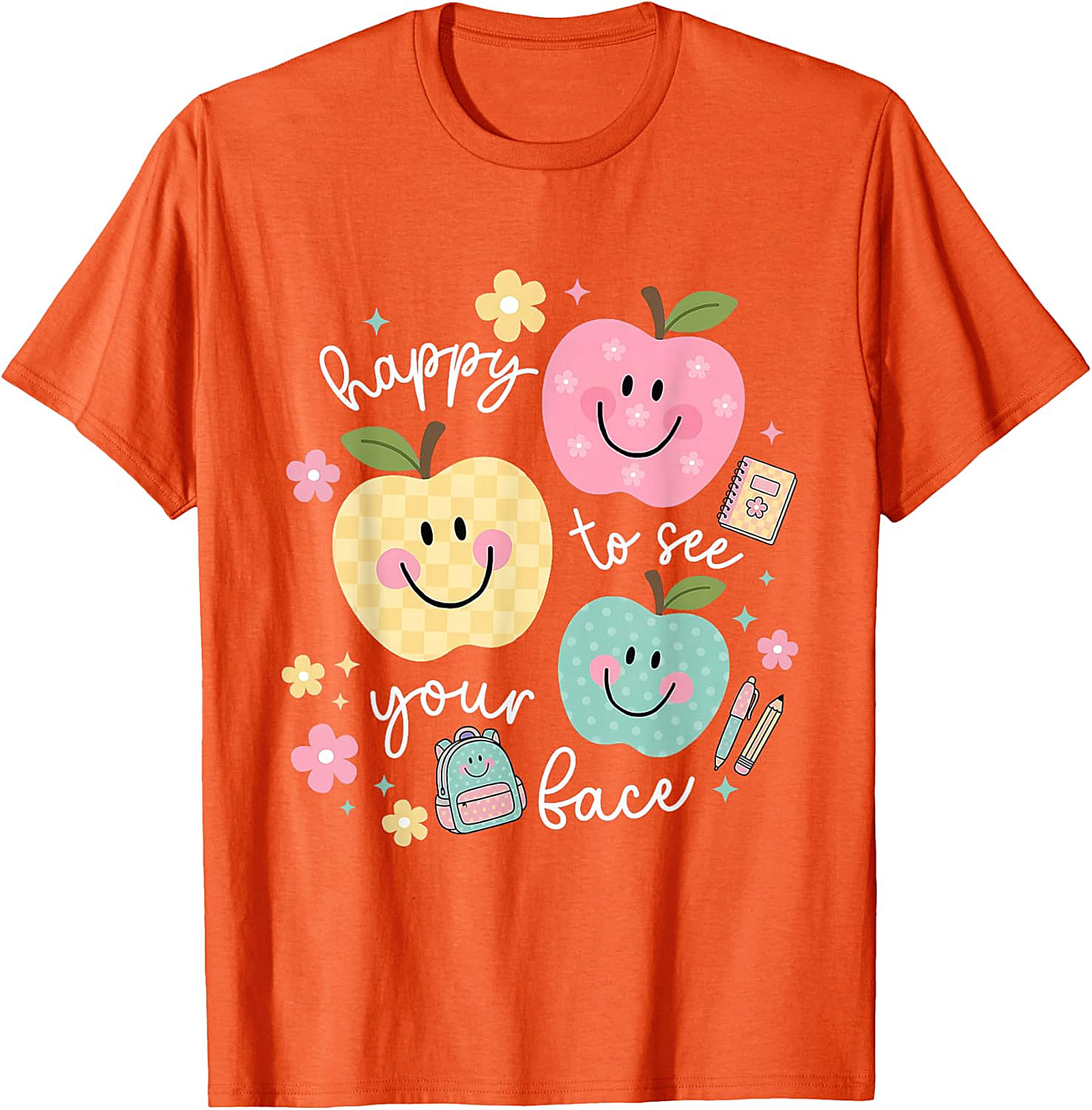 Happy to See Your Face Teacher T-Shirt | Back to School Tee
