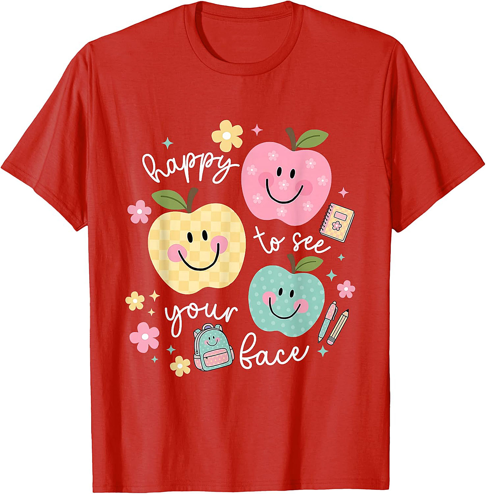 Happy to See Your Face Teacher T-Shirt | Back to School Tee
