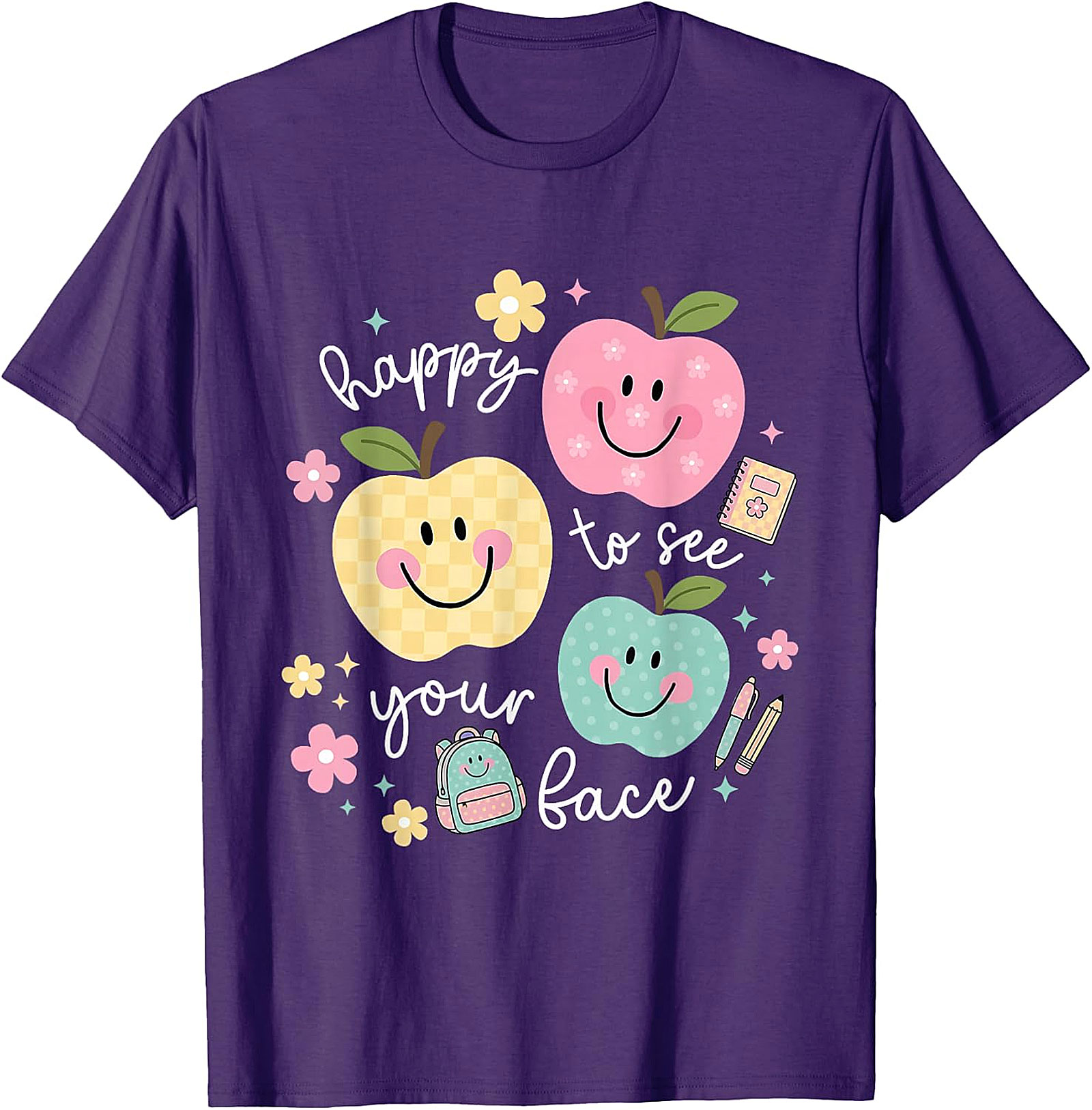 Happy to See Your Face Teacher T-Shirt | Back to School Tee