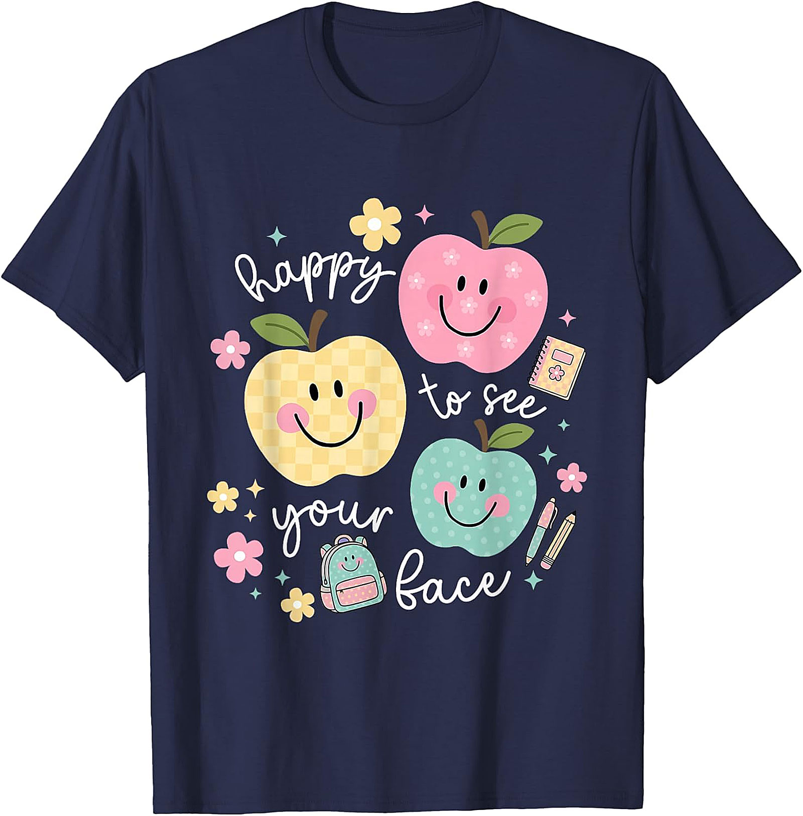 Happy to See Your Face Teacher T-Shirt | Back to School Tee