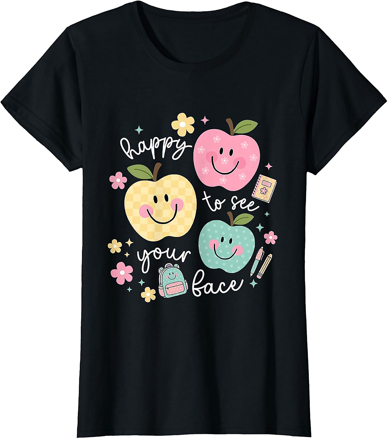 Happy to See Your Face Teacher T-Shirt | Back to School Tee