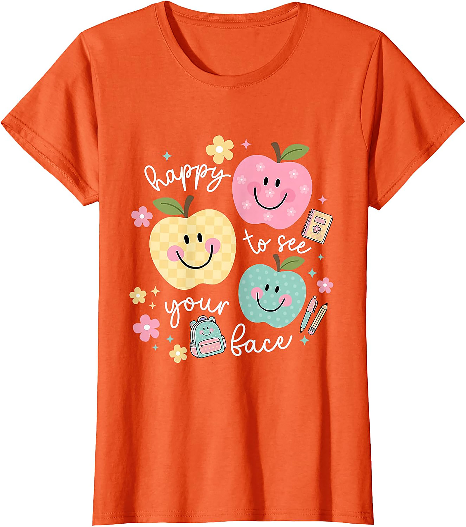 Happy to See Your Face Teacher T-Shirt | Back to School Tee