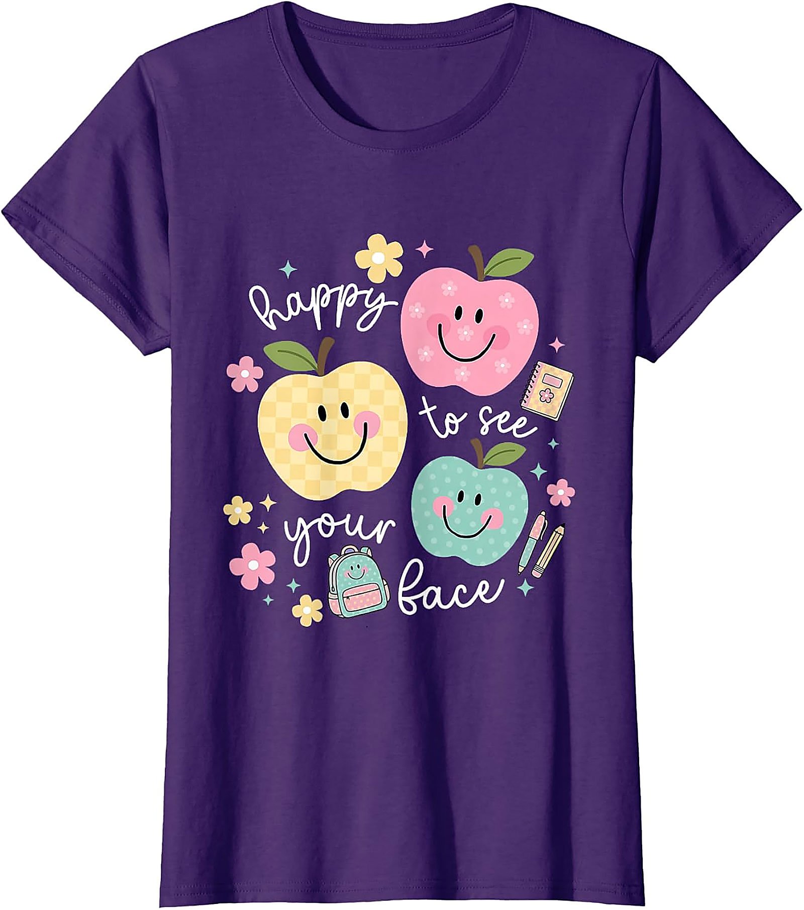 Happy to See Your Face Teacher T-Shirt | Back to School Tee