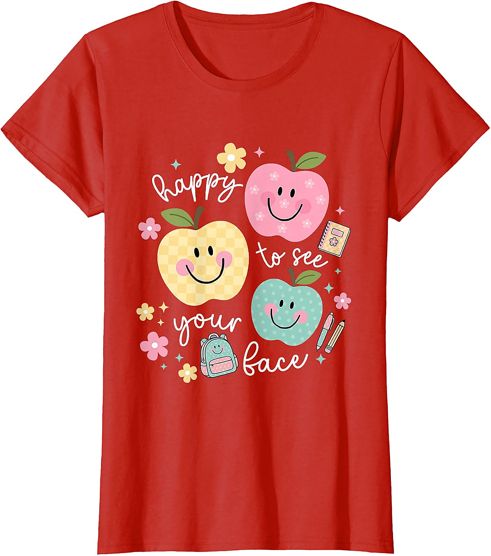 Happy to See Your Face Teacher T-Shirt | Back to School Tee