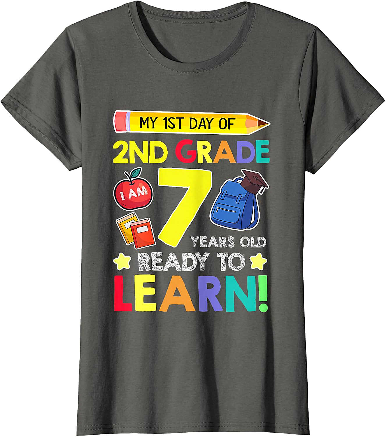 2nd Grade First Day T-Shirt 7 Years Old Ready to Learn