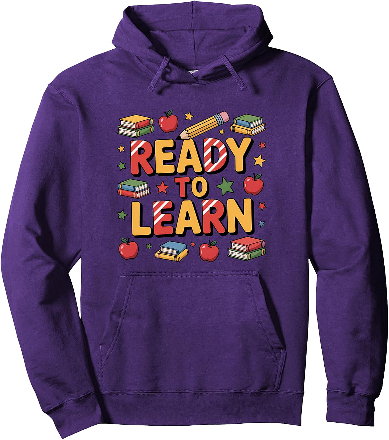 Ready to Learn Back to School Pullover Hoodie | Cozy Students Graphic