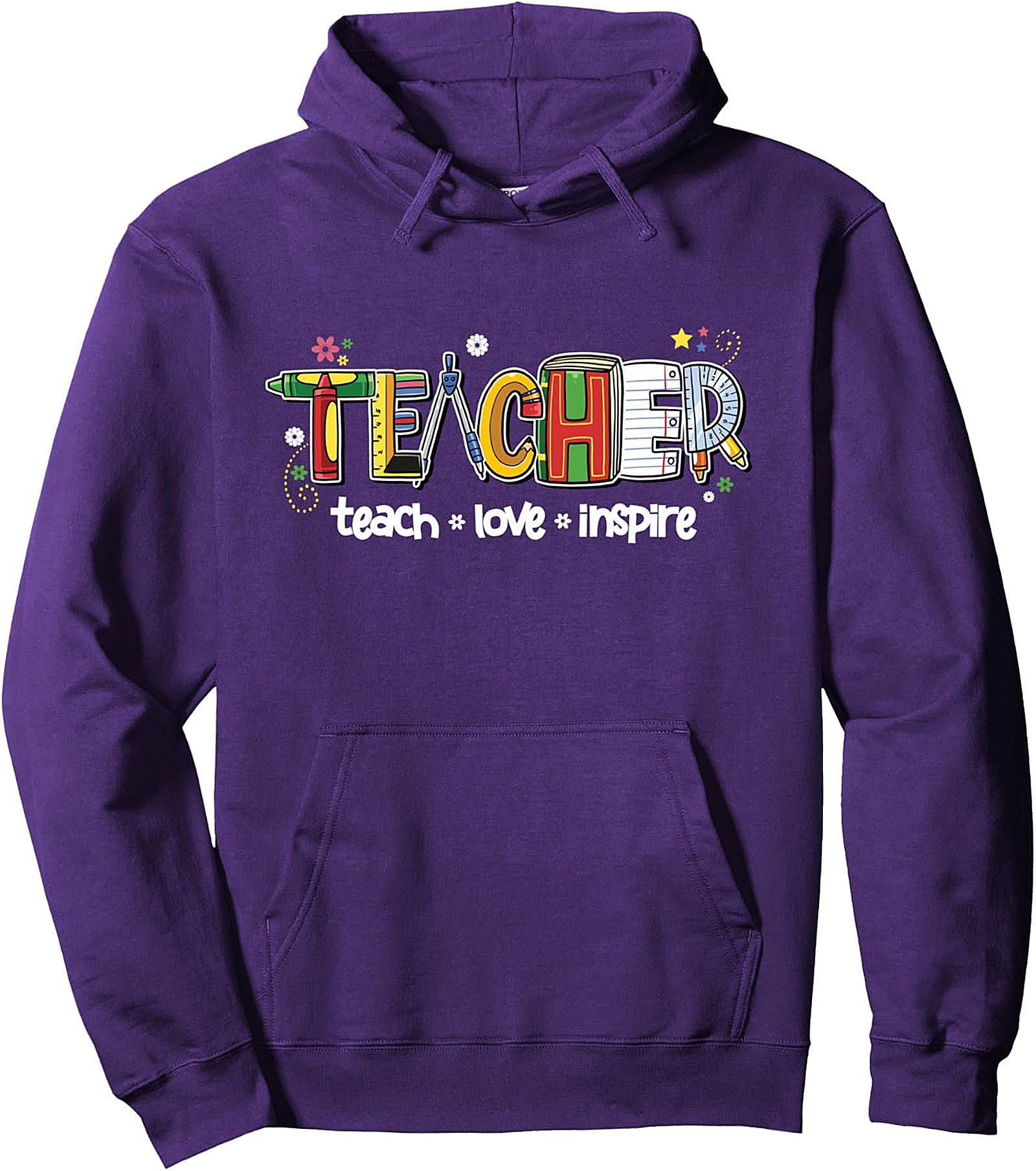 Teacher Pullover Hoodie | Teach Love Inspire | Back To School