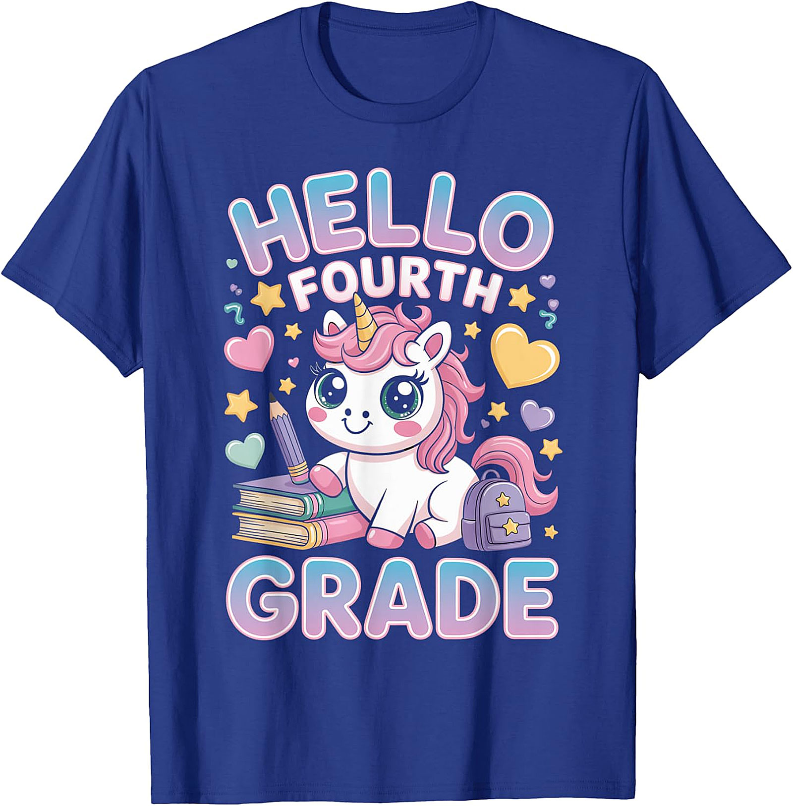 Hello Fourth Grade Unicorn T-Shirt | Cute Back to School Tee