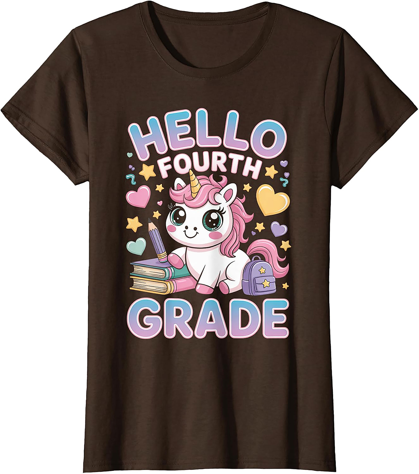 Hello Fourth Grade Unicorn T-Shirt | Cute Back to School Tee