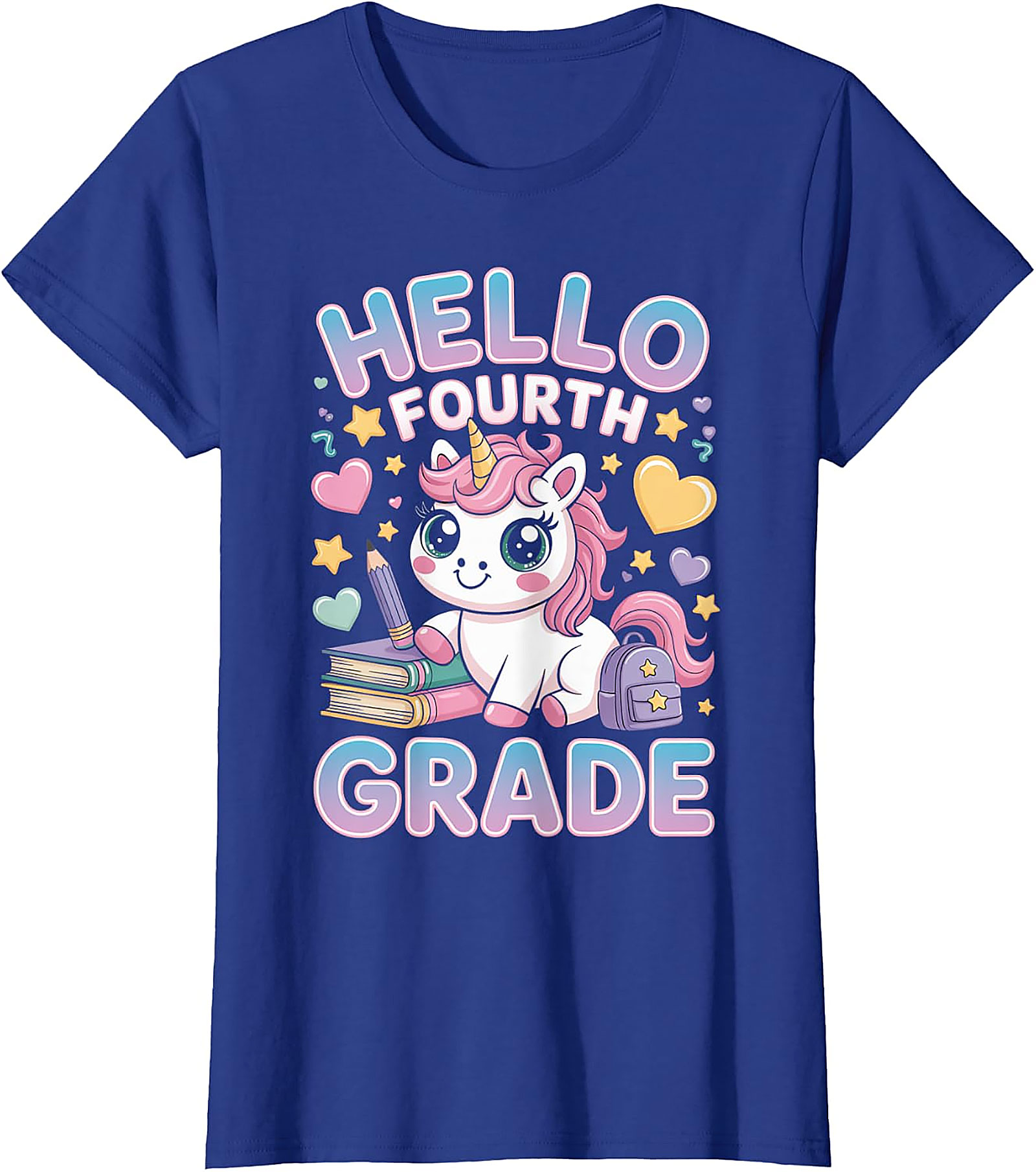 Hello Fourth Grade Unicorn T-Shirt | Cute Back to School Tee