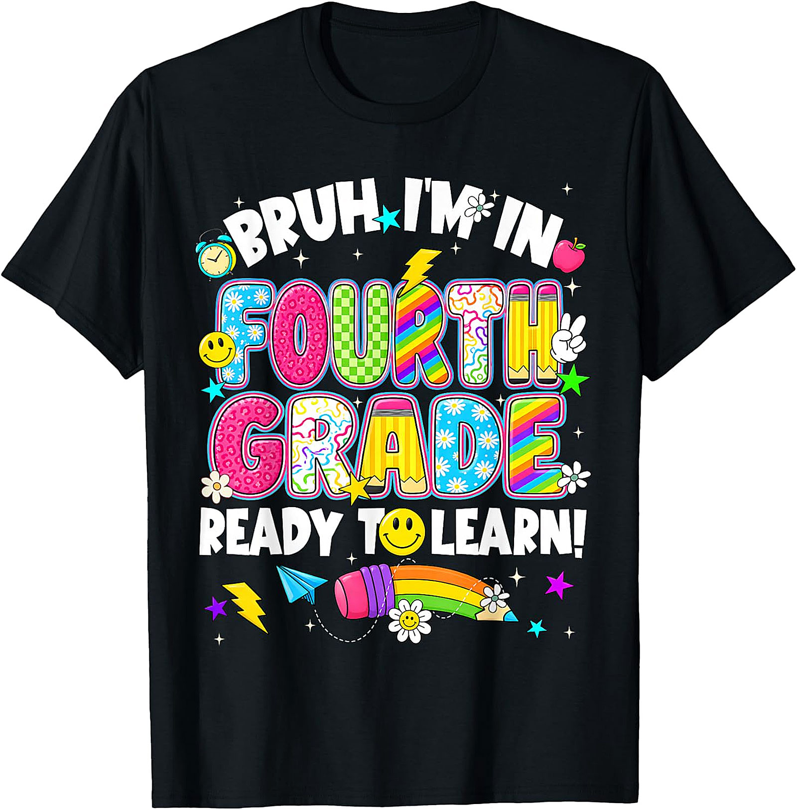 Bruh I'm in Fourth Grade T-Shirt | Funny Back to School Tee