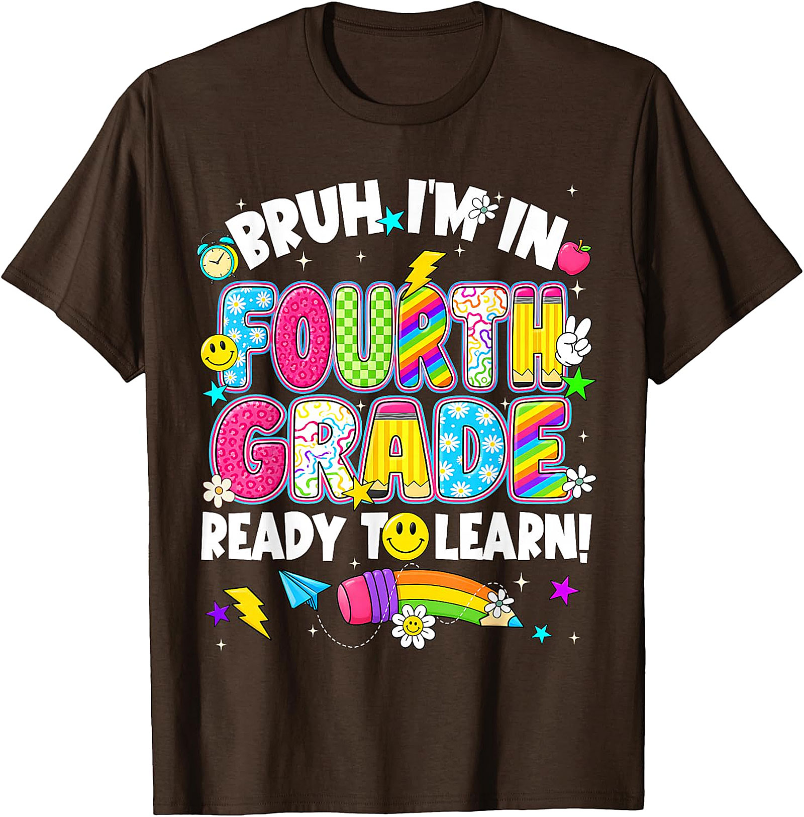 Bruh I'm in Fourth Grade T-Shirt | Funny Back to School Tee