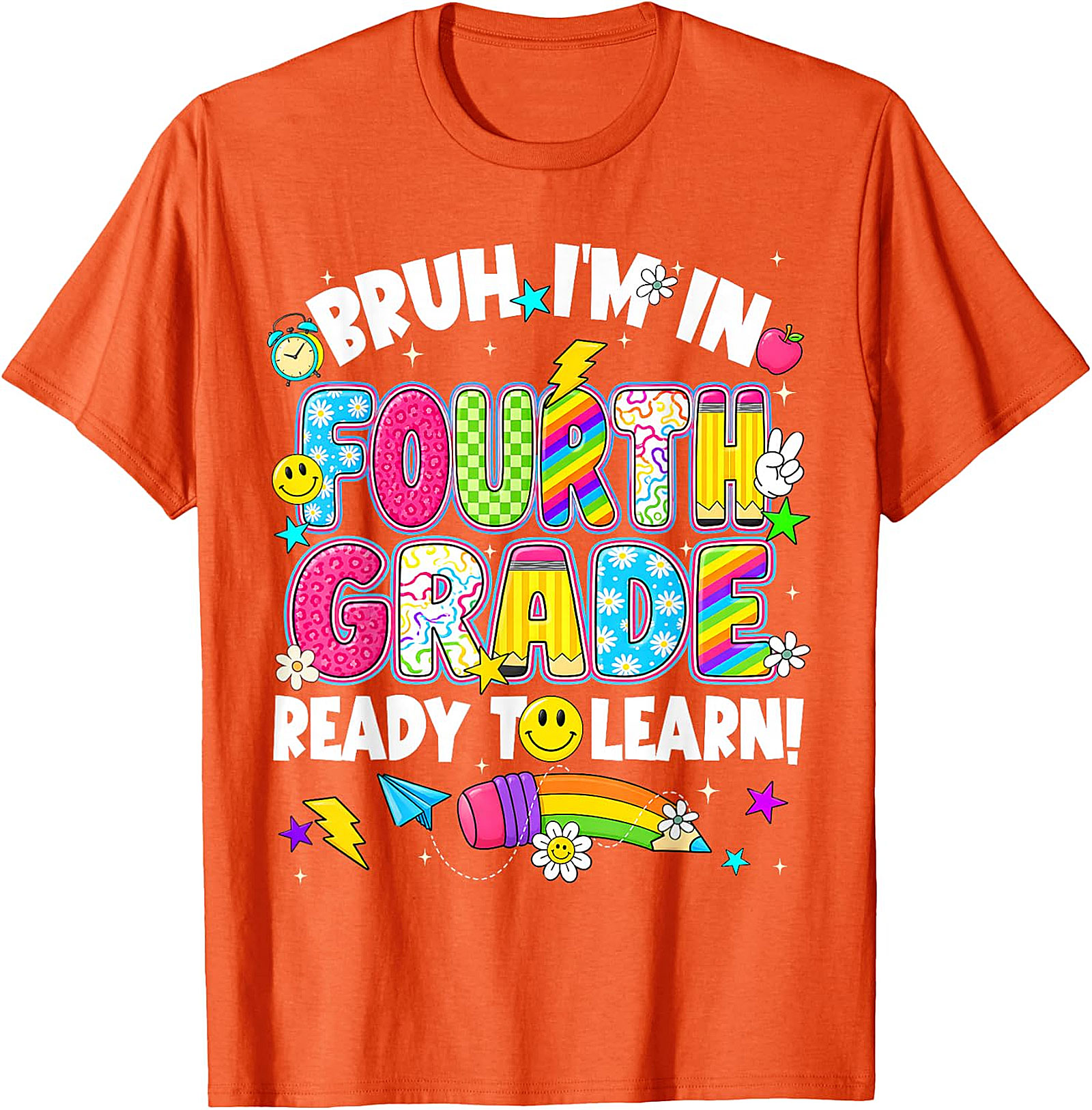 Bruh I'm in Fourth Grade T-Shirt | Funny Back to School Tee