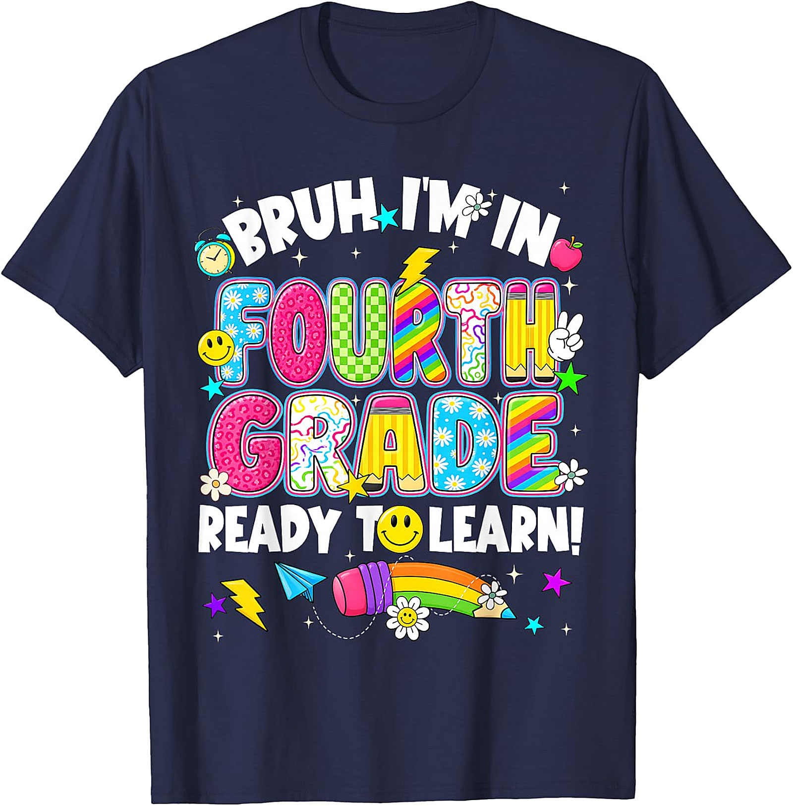 Bruh I'm in Fourth Grade T-Shirt | Funny Back to School Tee