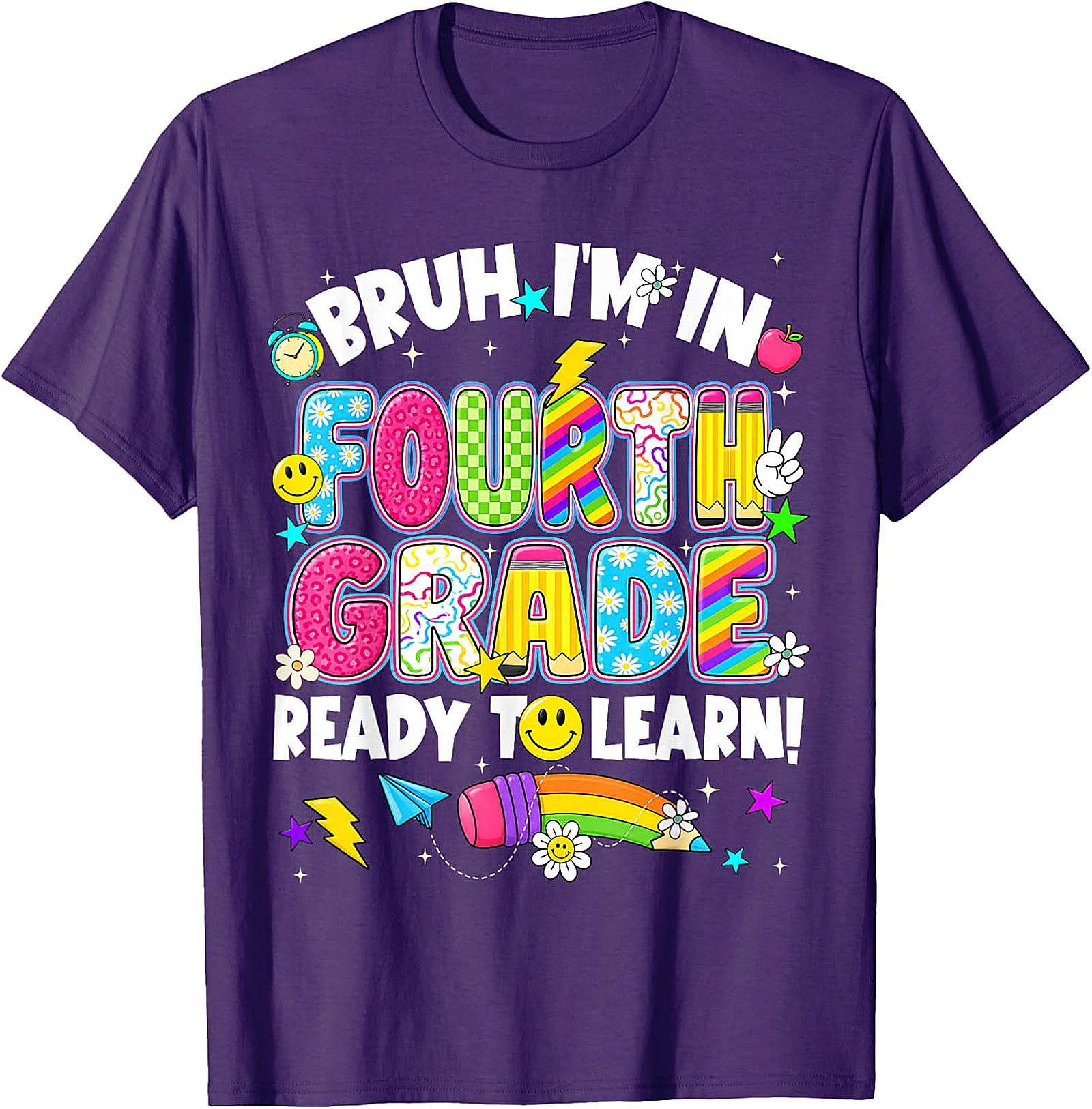 Bruh I'm in Fourth Grade T-Shirt | Funny Back to School Tee