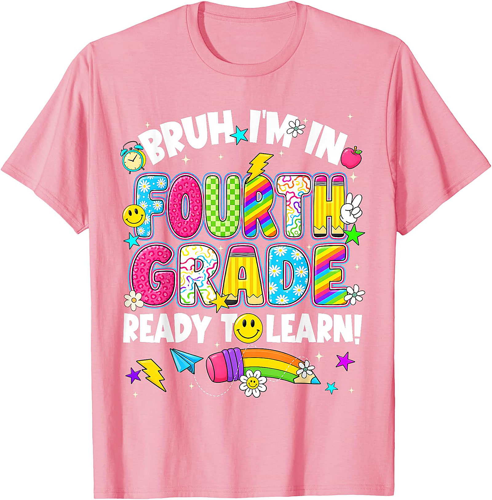 Bruh I'm in Fourth Grade T-Shirt | Funny Back to School Tee