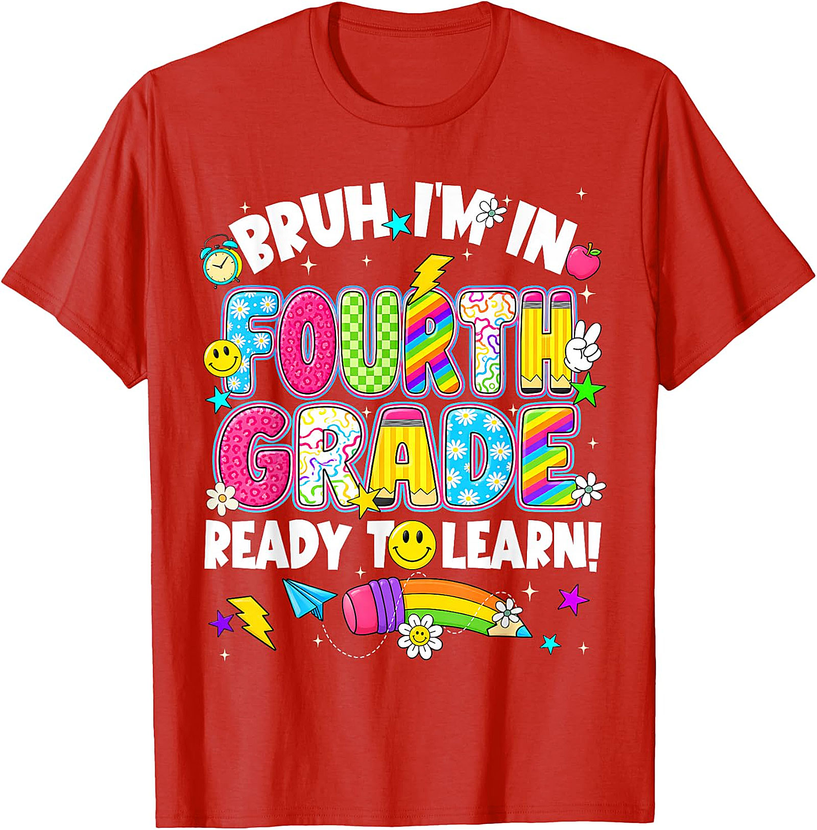 Bruh I'm in Fourth Grade T-Shirt | Funny Back to School Tee