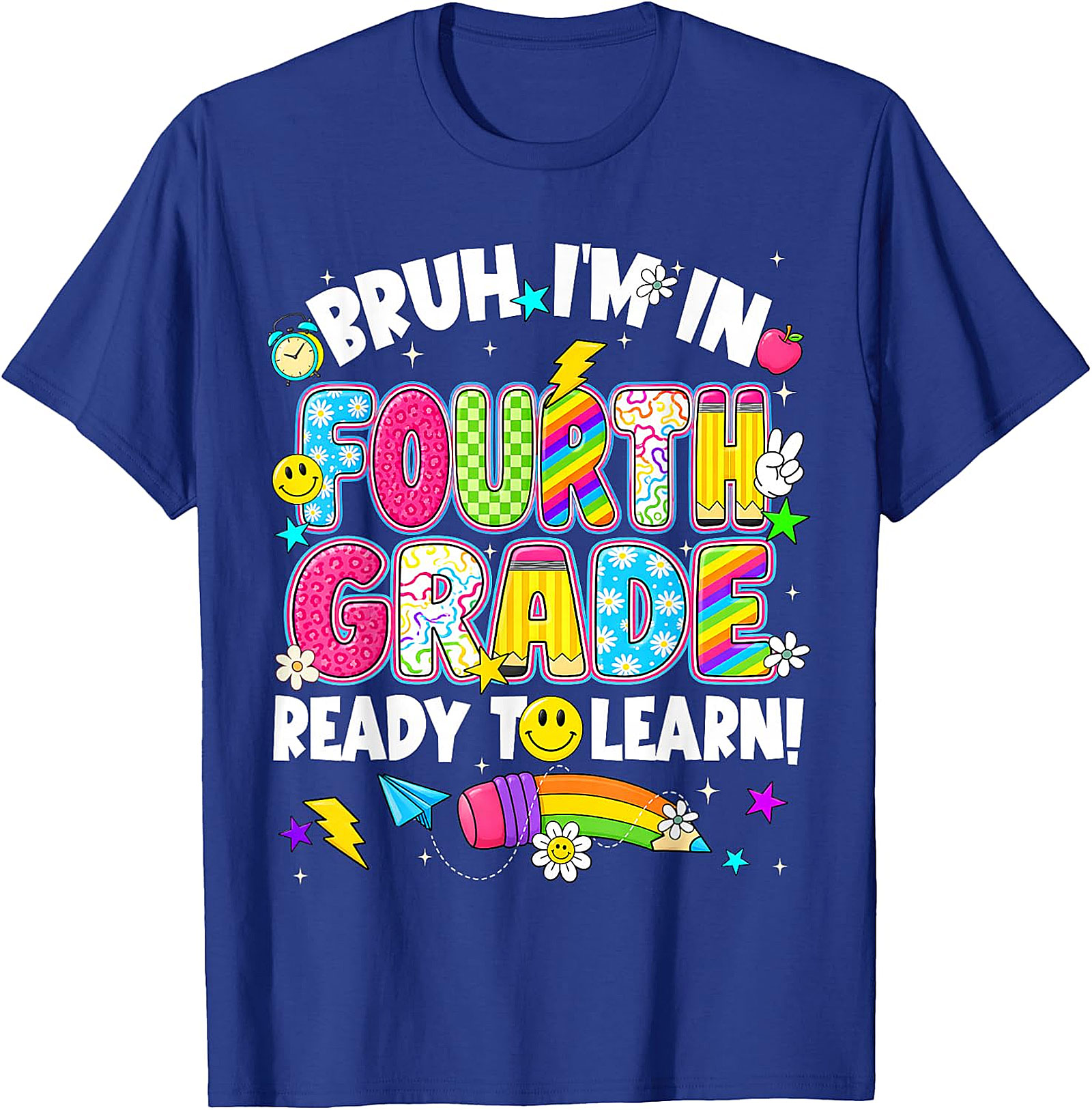 Bruh I'm in Fourth Grade T-Shirt | Funny Back to School Tee