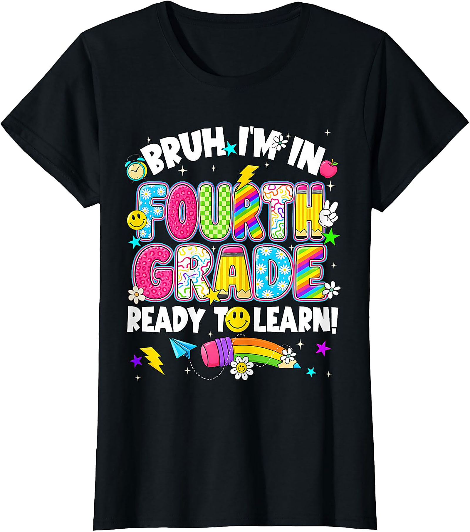 Bruh I'm in Fourth Grade T-Shirt | Funny Back to School Tee