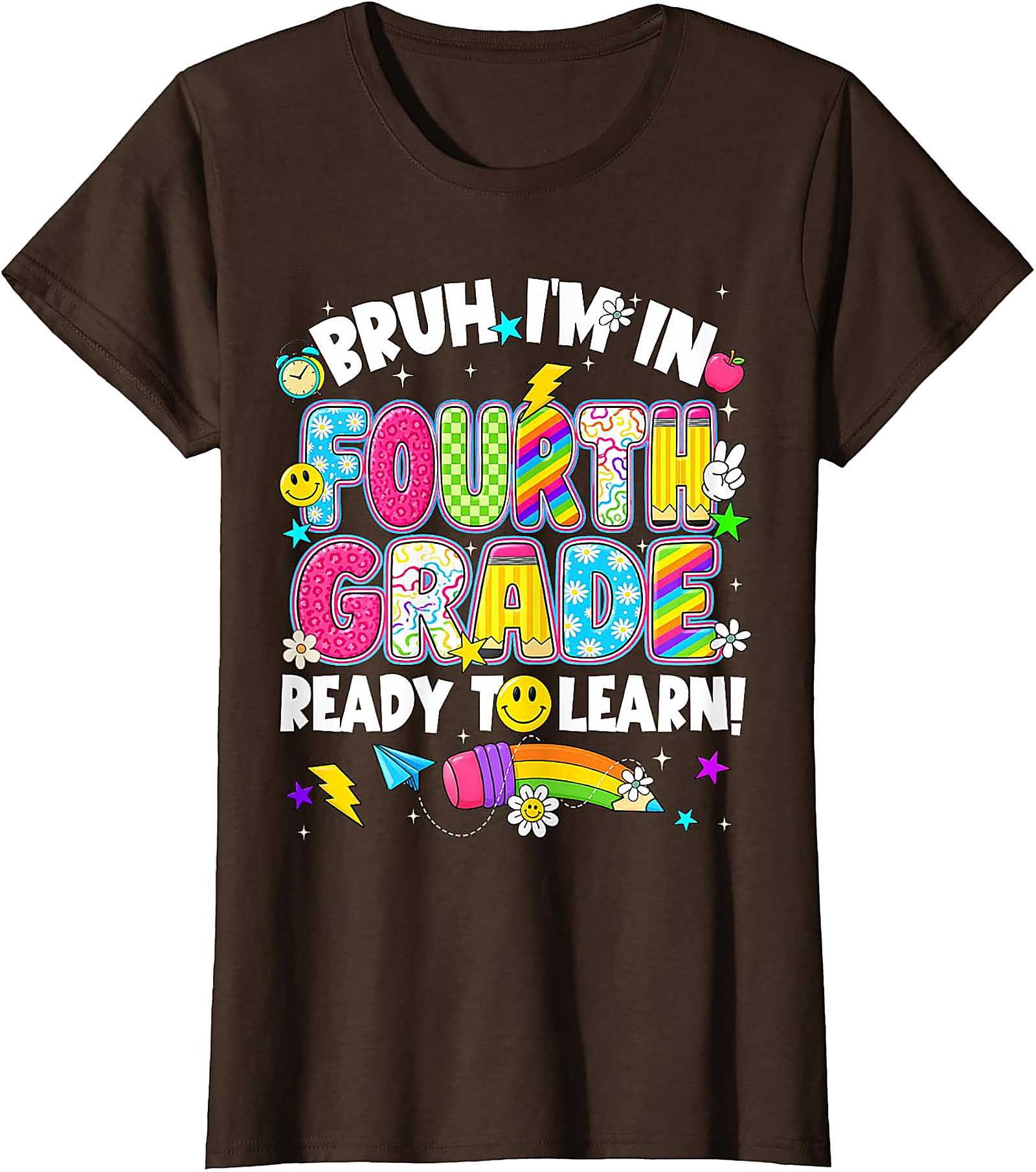 Bruh I'm in Fourth Grade T-Shirt | Funny Back to School Tee