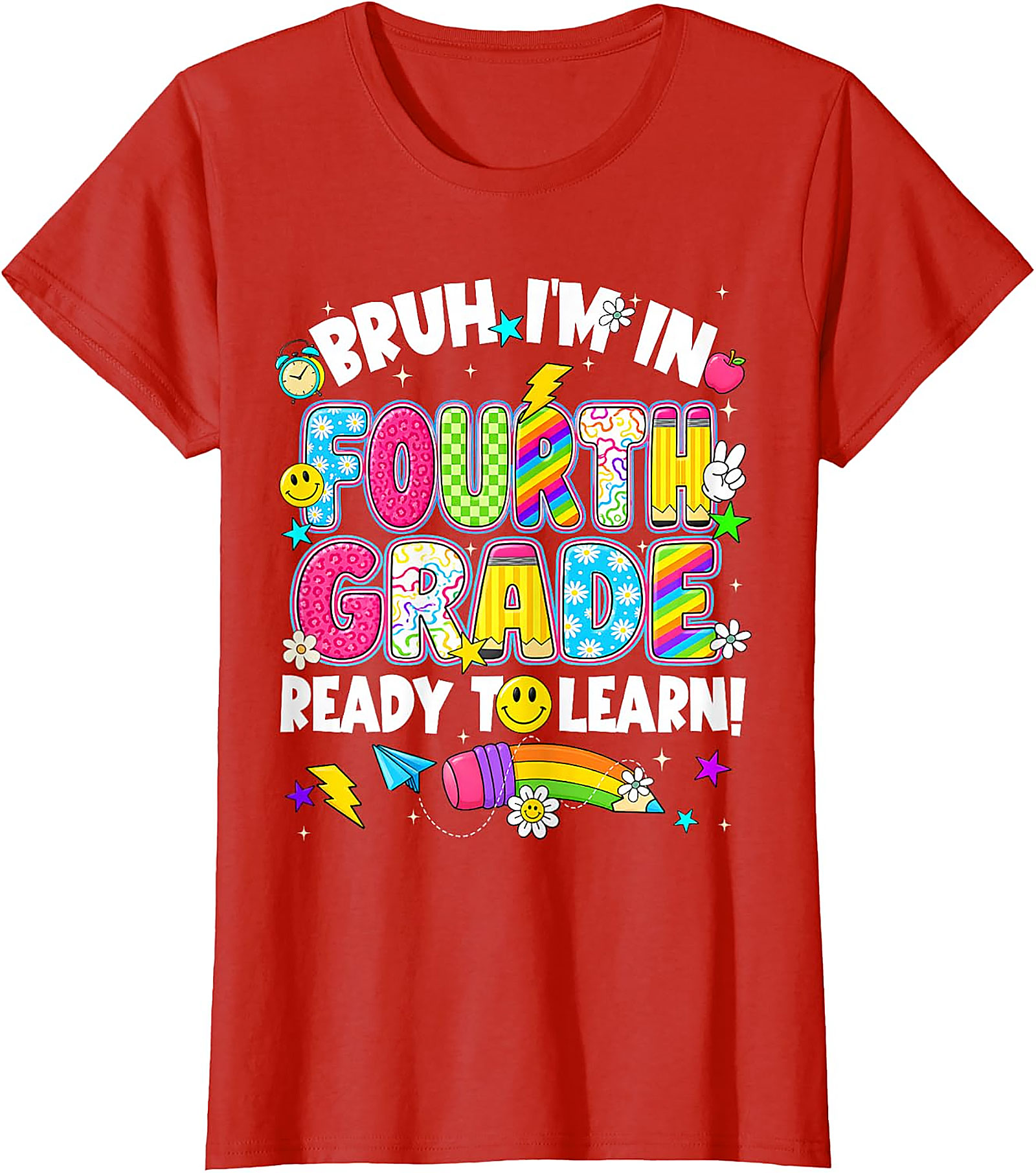 Bruh I'm in Fourth Grade T-Shirt | Funny Back to School Tee