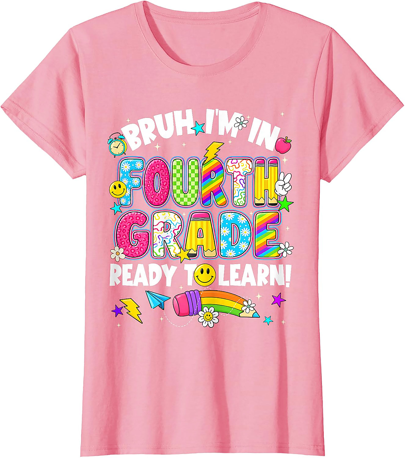 Bruh I'm in Fourth Grade T-Shirt | Funny Back to School Tee