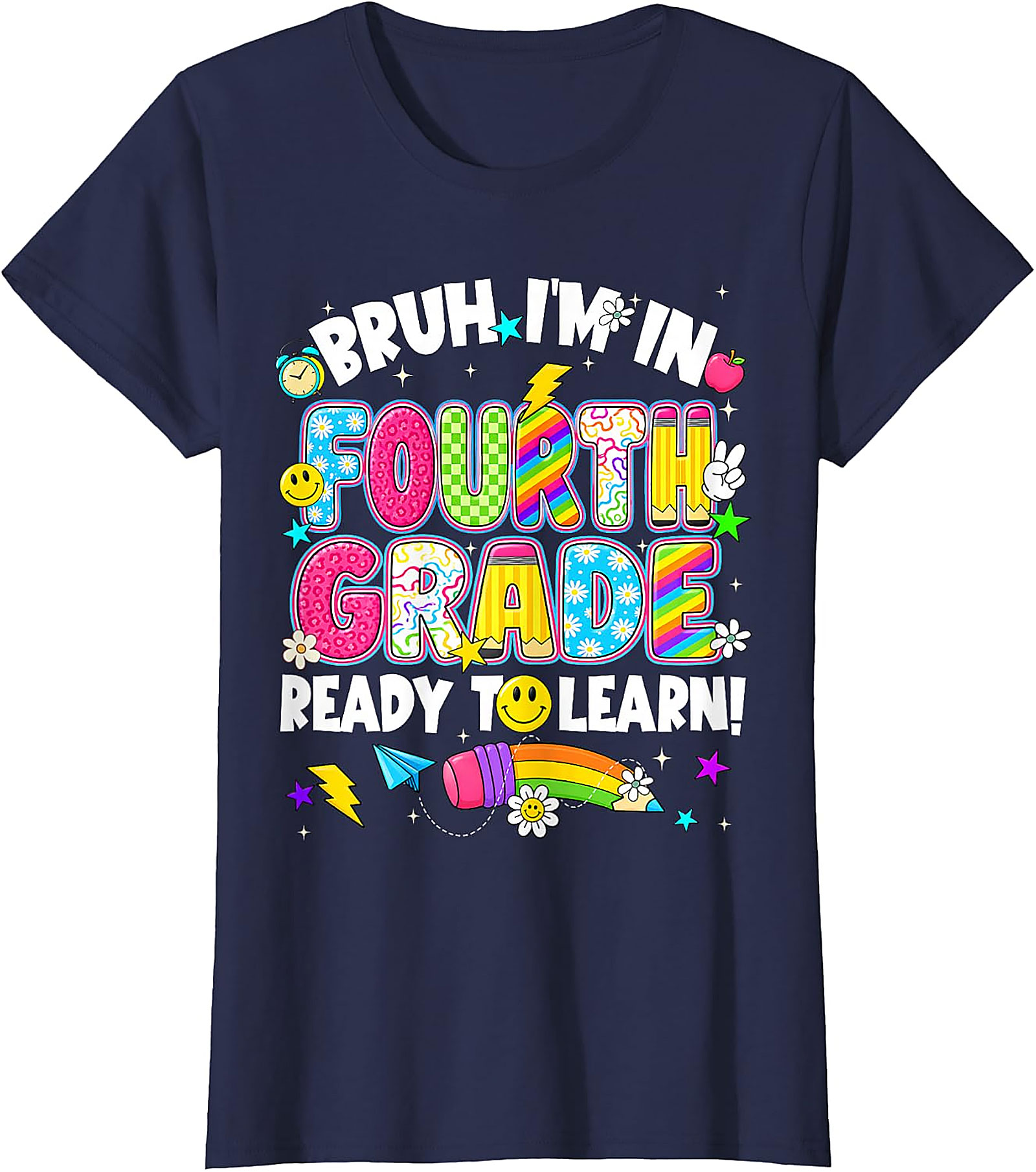 Bruh I'm in Fourth Grade T-Shirt | Funny Back to School Tee