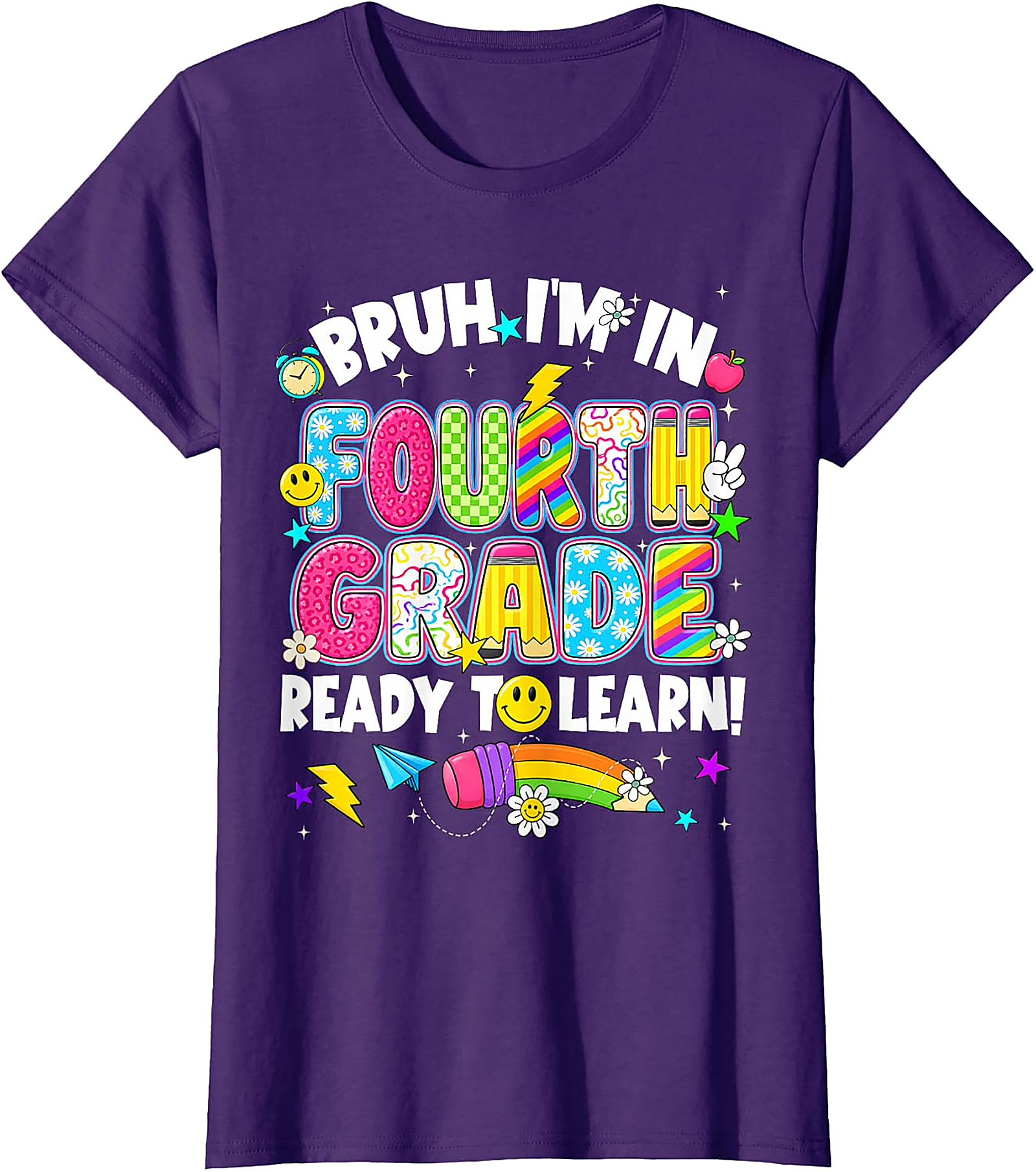 Bruh I'm in Fourth Grade T-Shirt | Funny Back to School Tee
