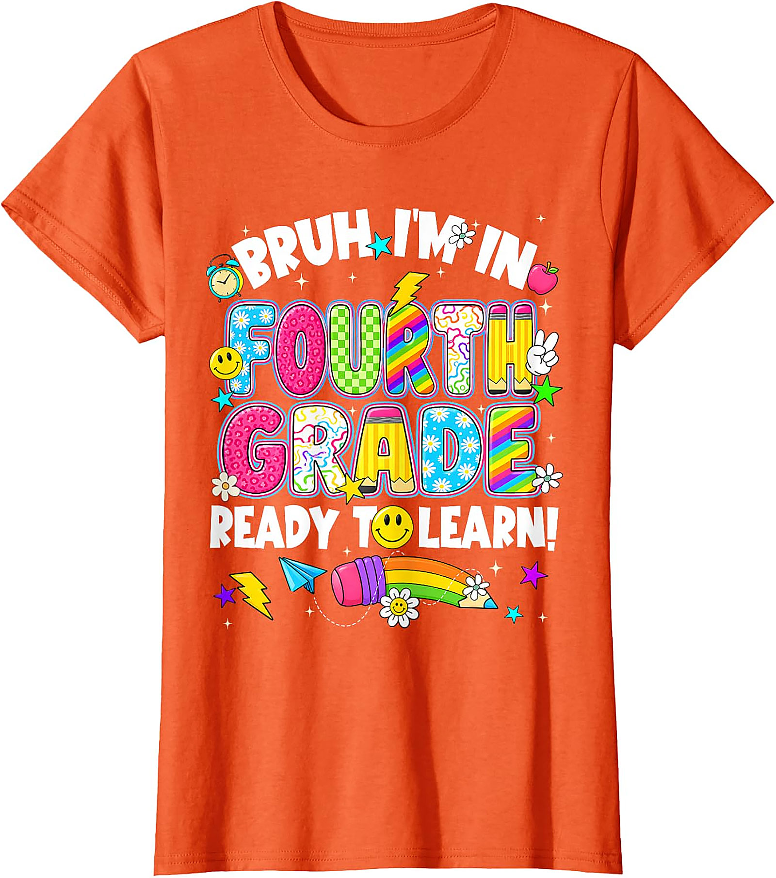 Bruh I'm in Fourth Grade T-Shirt | Funny Back to School Tee