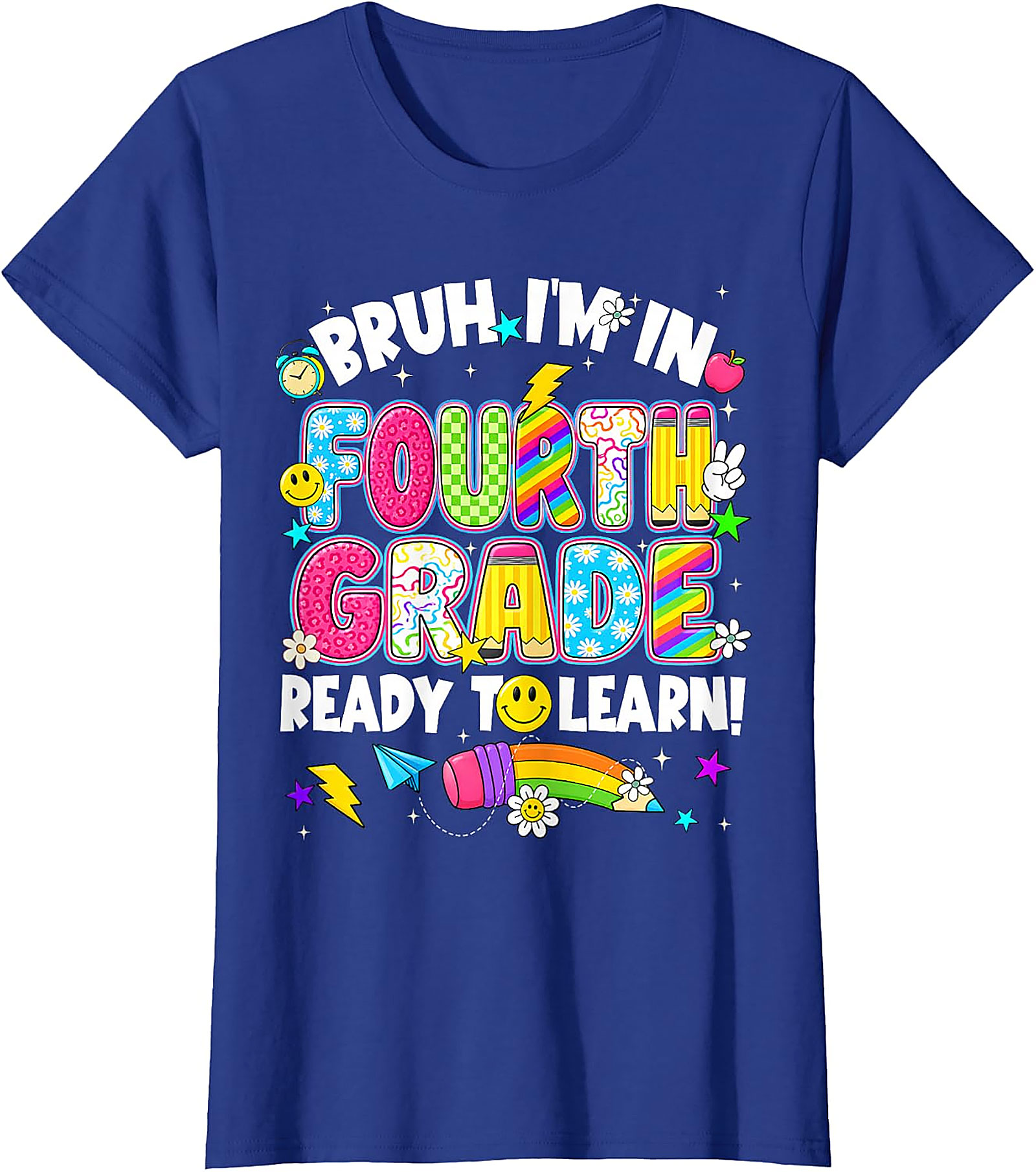 Bruh I'm in Fourth Grade T-Shirt | Funny Back to School Tee