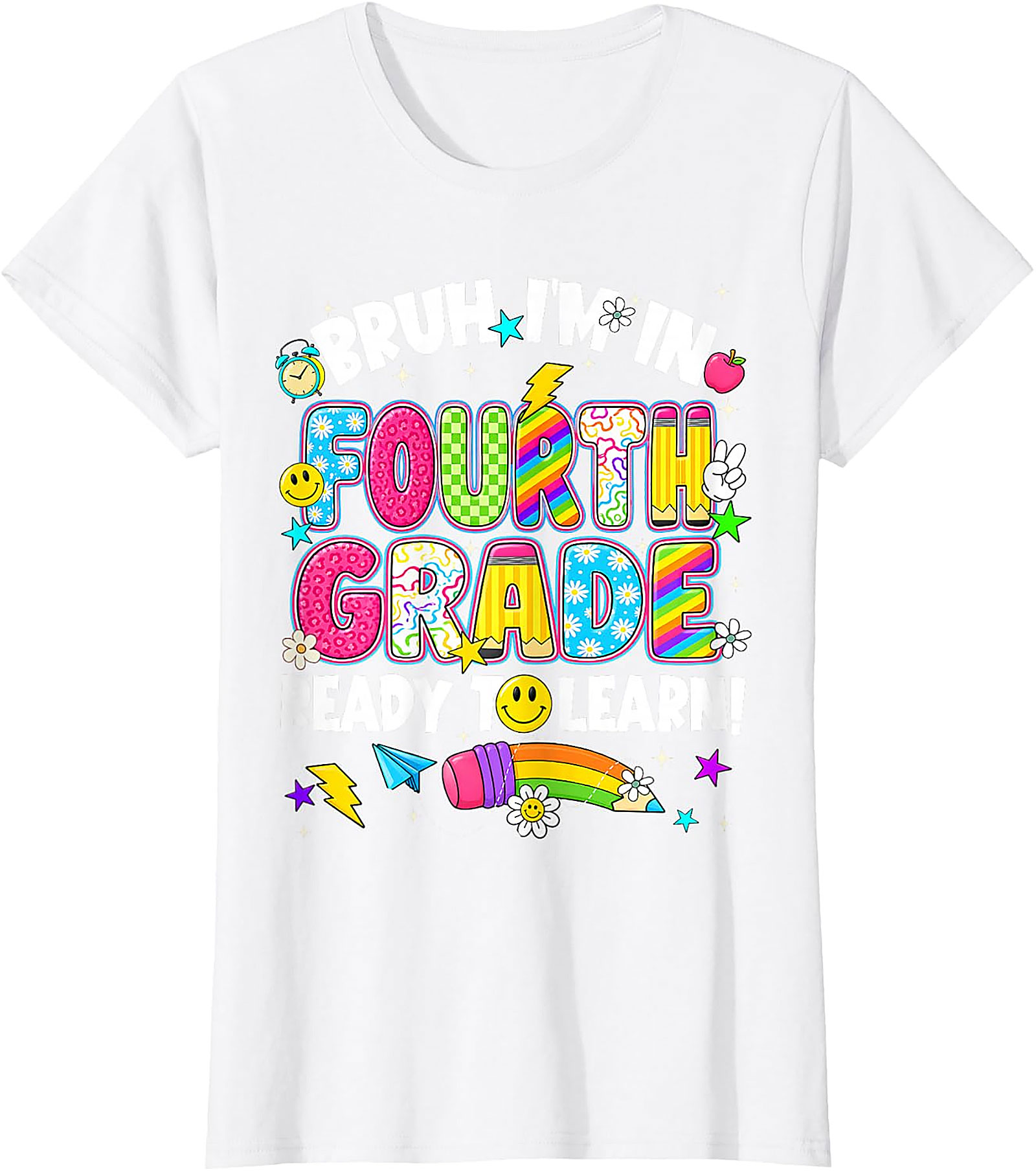 Bruh I'm in Fourth Grade T-Shirt | Funny Back to School Tee