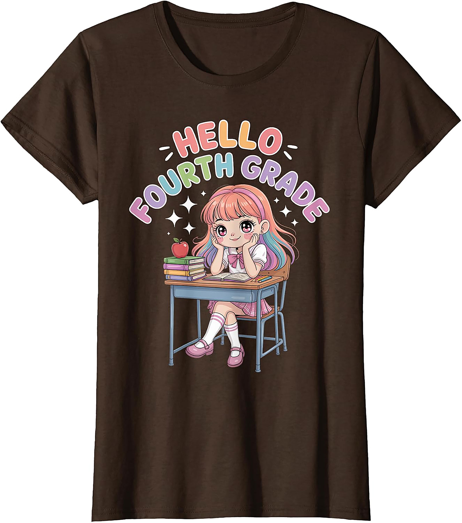 Hello Fourth Grade Anime T-Shirt | Cute Back to School Tee