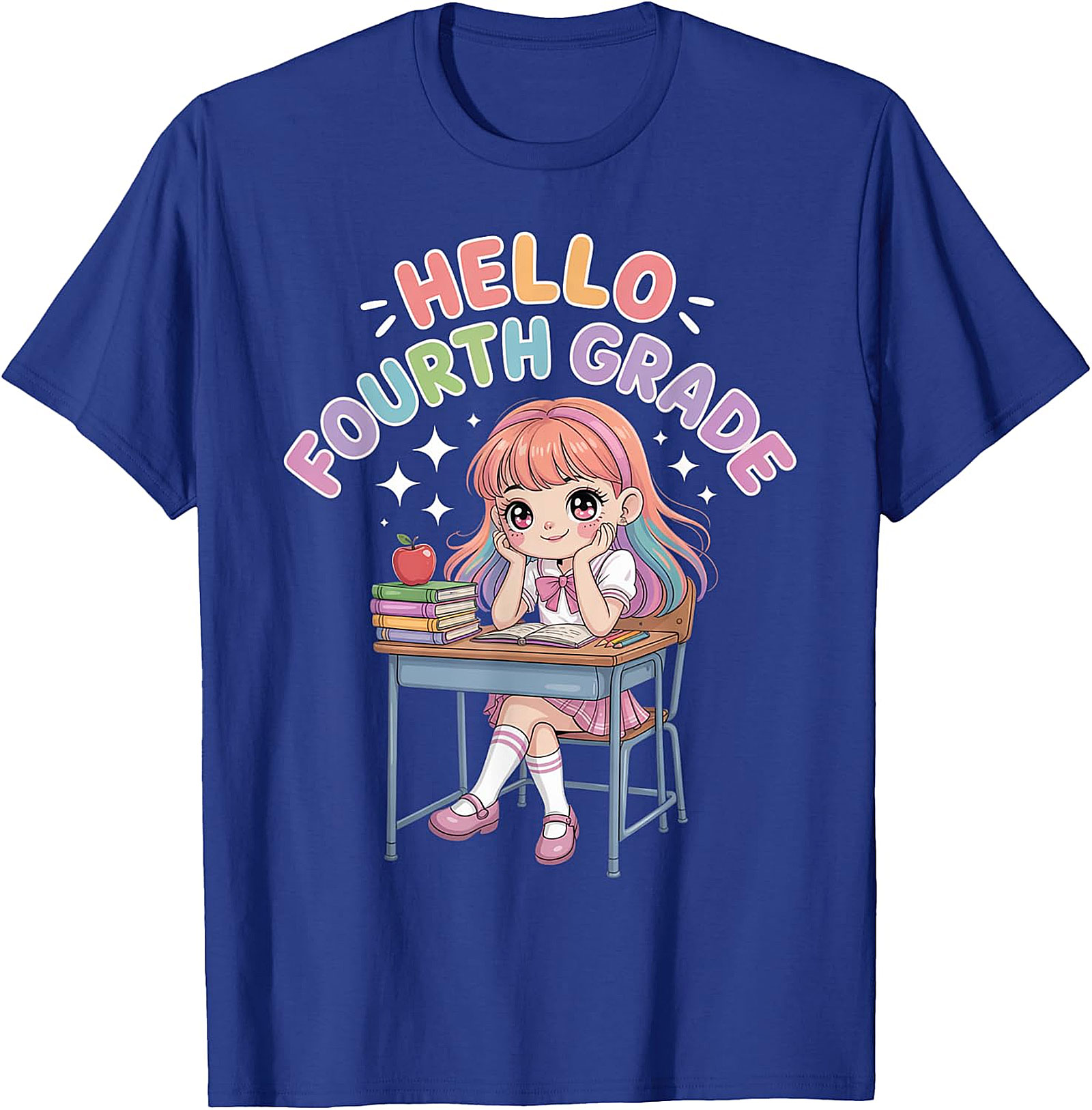 Hello Fourth Grade Anime T-Shirt | Cute Back to School Tee
