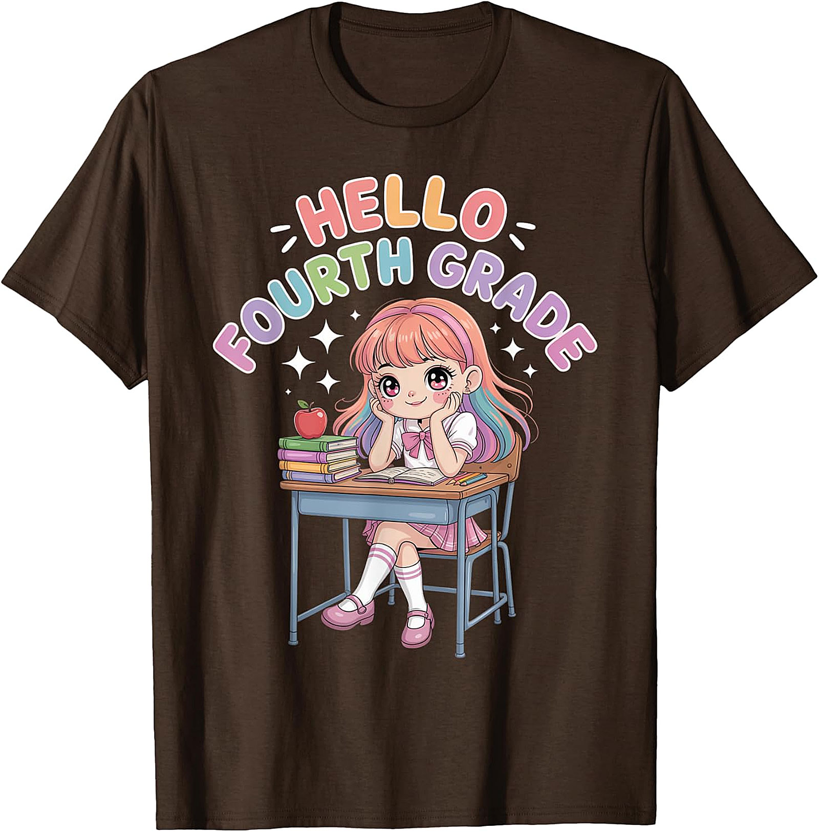 Hello Fourth Grade Anime T-Shirt | Cute Back to School Tee
