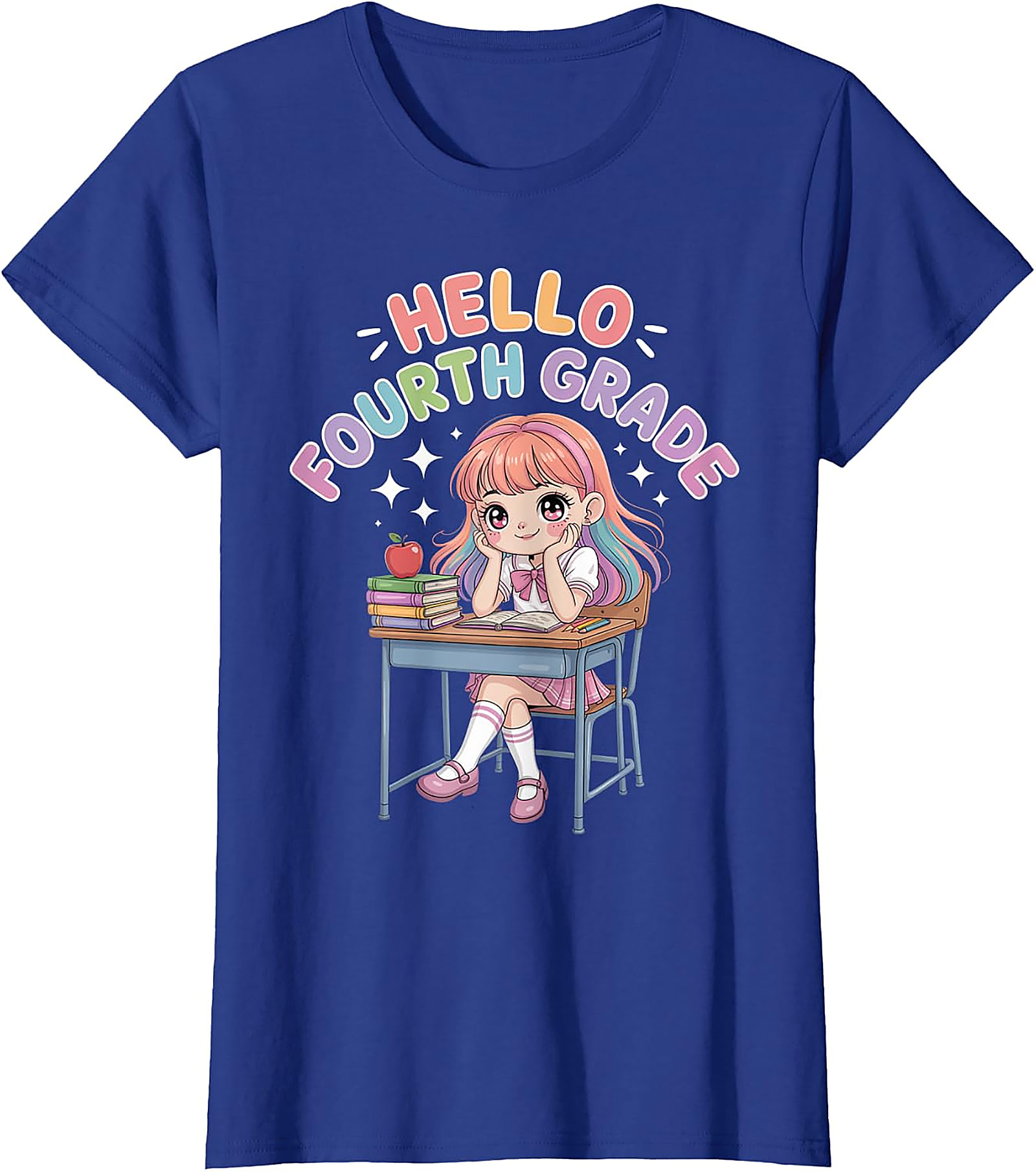 Hello Fourth Grade Anime T-Shirt | Cute Back to School Tee