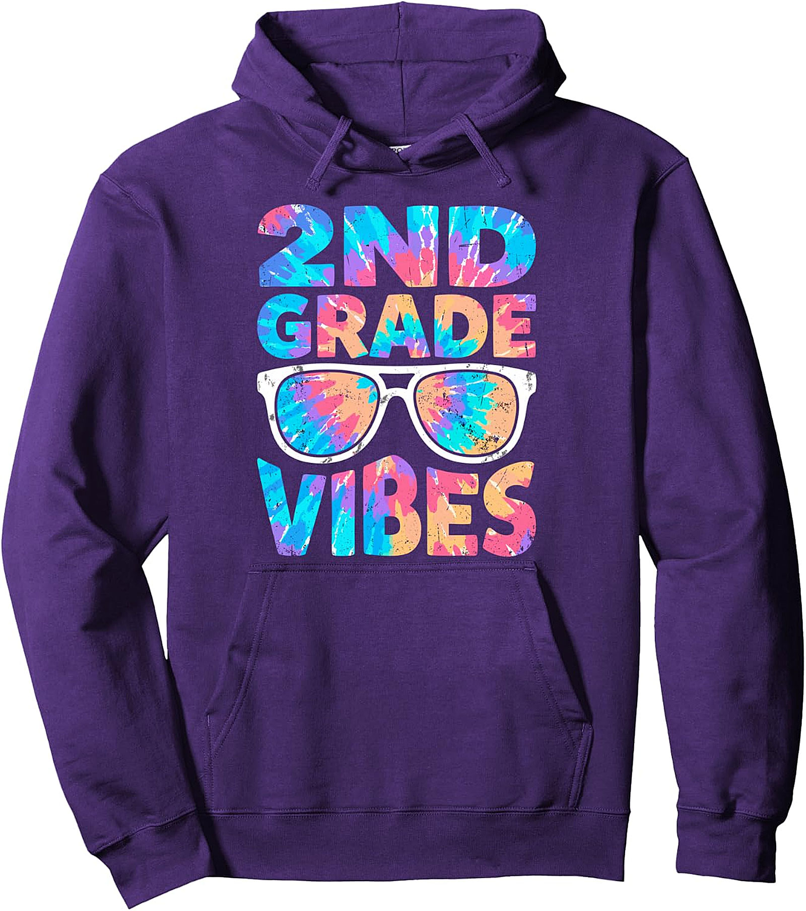 2ND Grade Vibes Tie Dye Kids Hoodie | Back to School