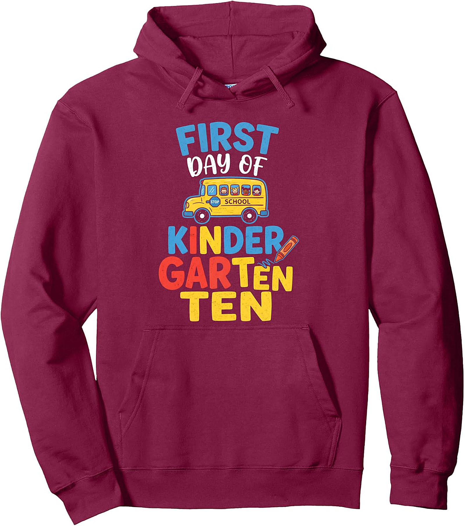 Kindergarten First Day School Bus Pullover Hoodie