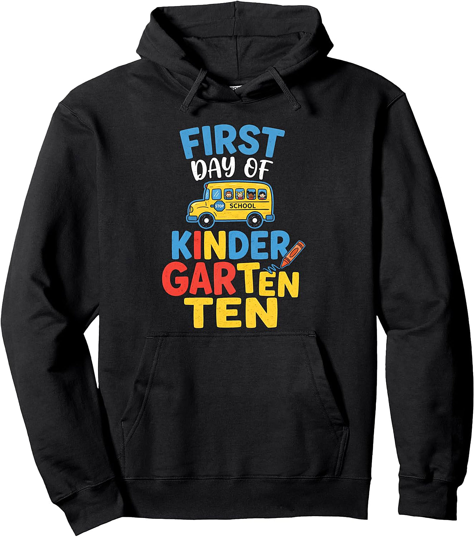 Kindergarten First Day School Bus Pullover Hoodie