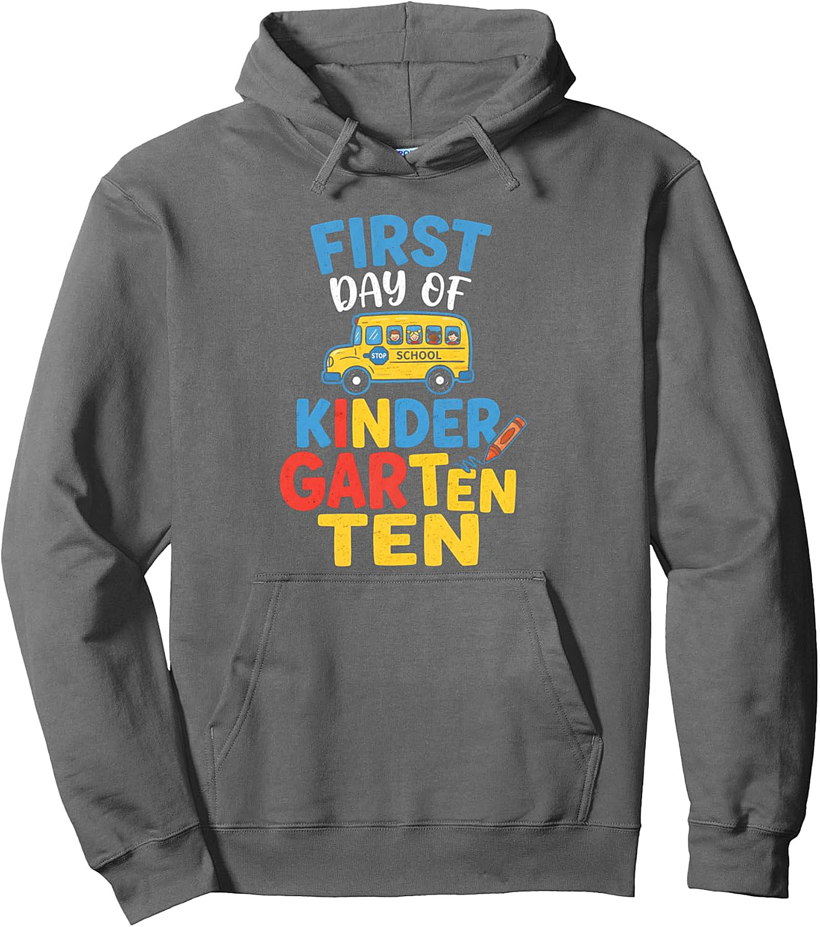  Kindergarten First Day School Bus Pullover Hoodie