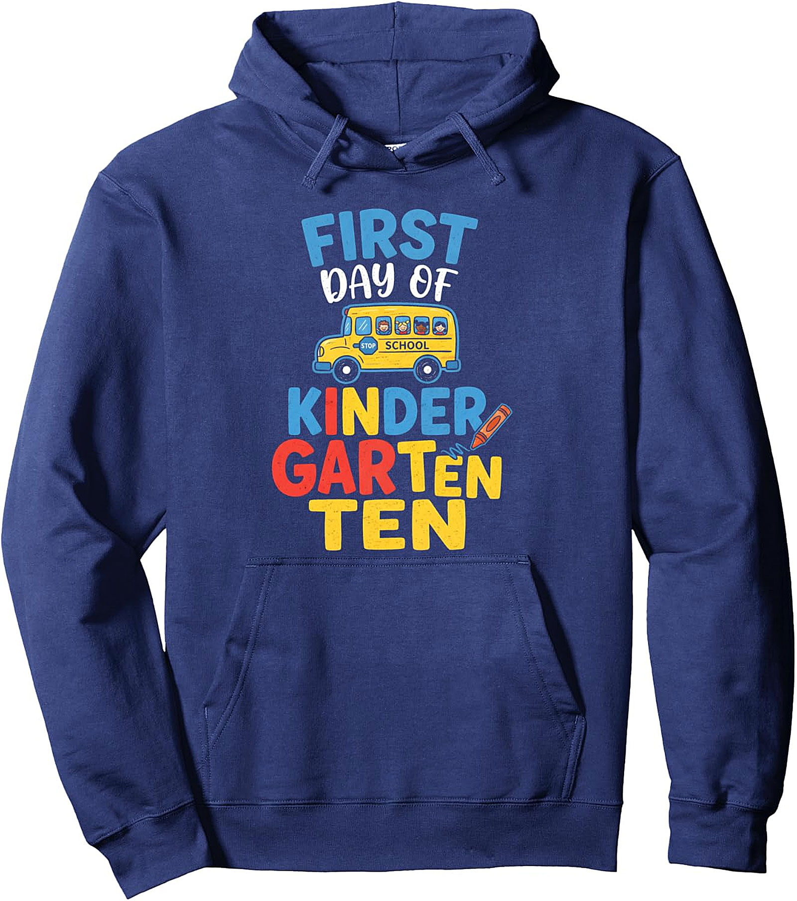  Kindergarten First Day School Bus Pullover Hoodie