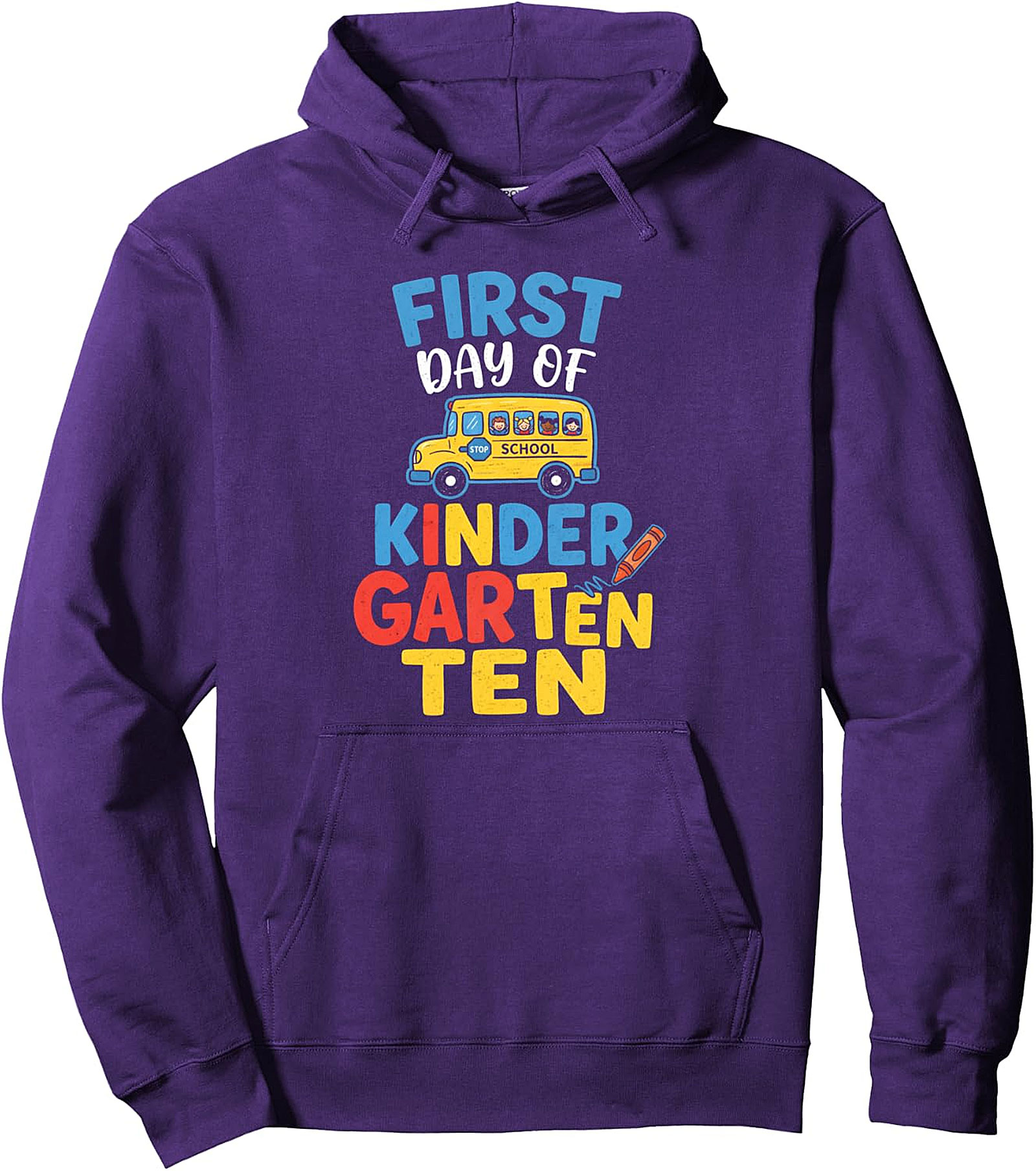  Kindergarten First Day School Bus Pullover Hoodie
