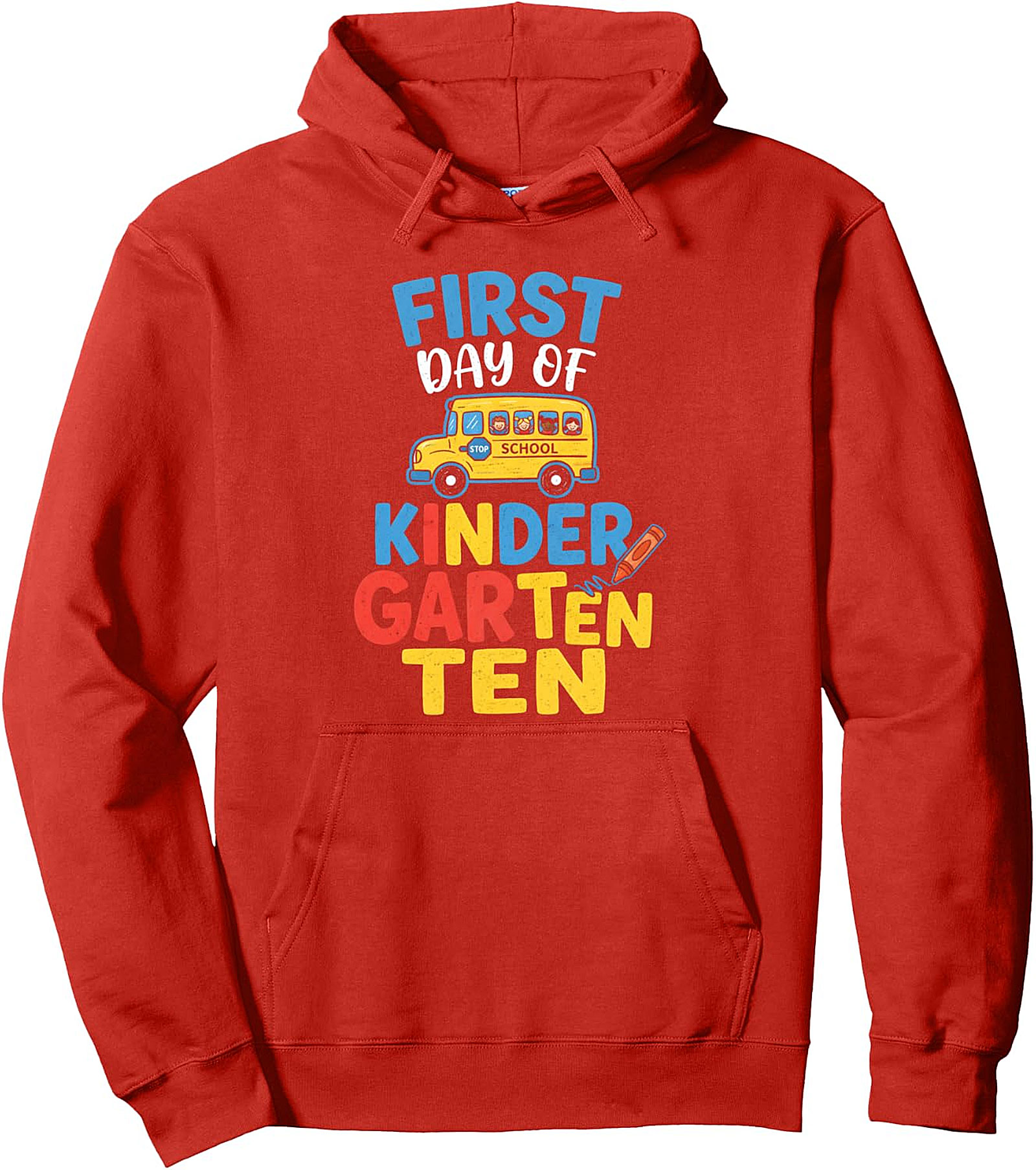  Kindergarten First Day School Bus Pullover Hoodie