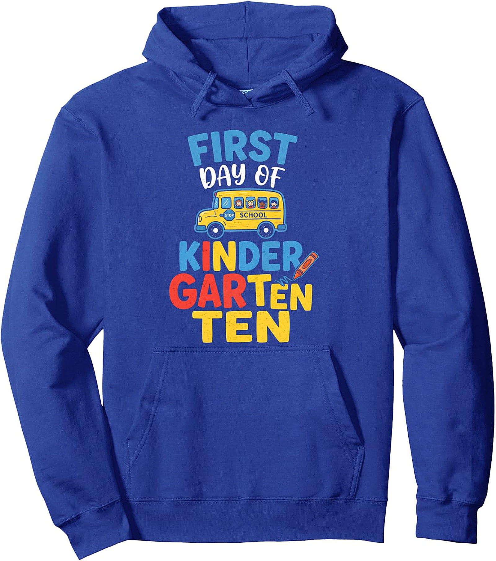 Kindergarten First Day School Bus Pullover Hoodie
