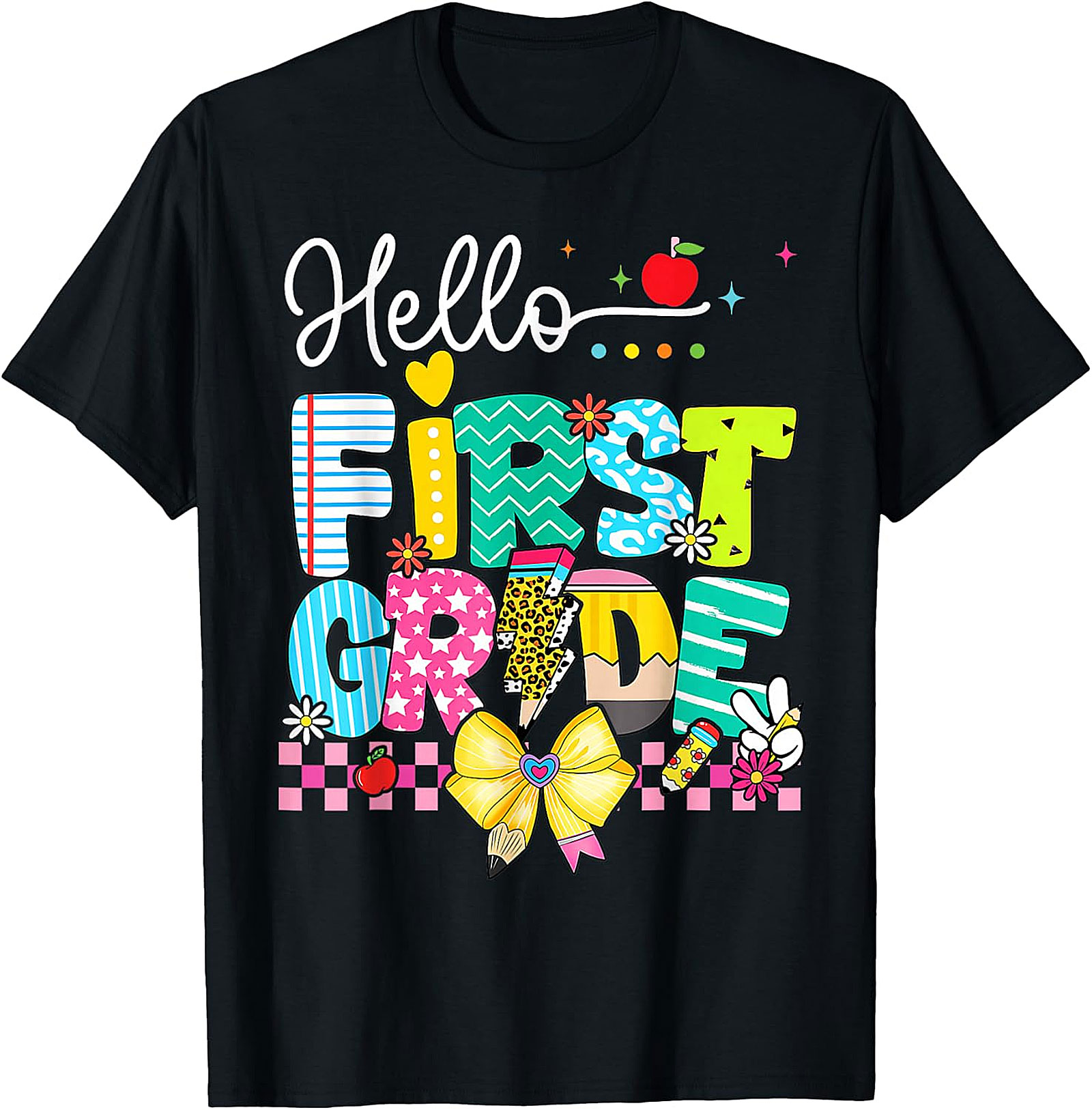Hello First Grade T-Shirt | Back to School Teacher Tee